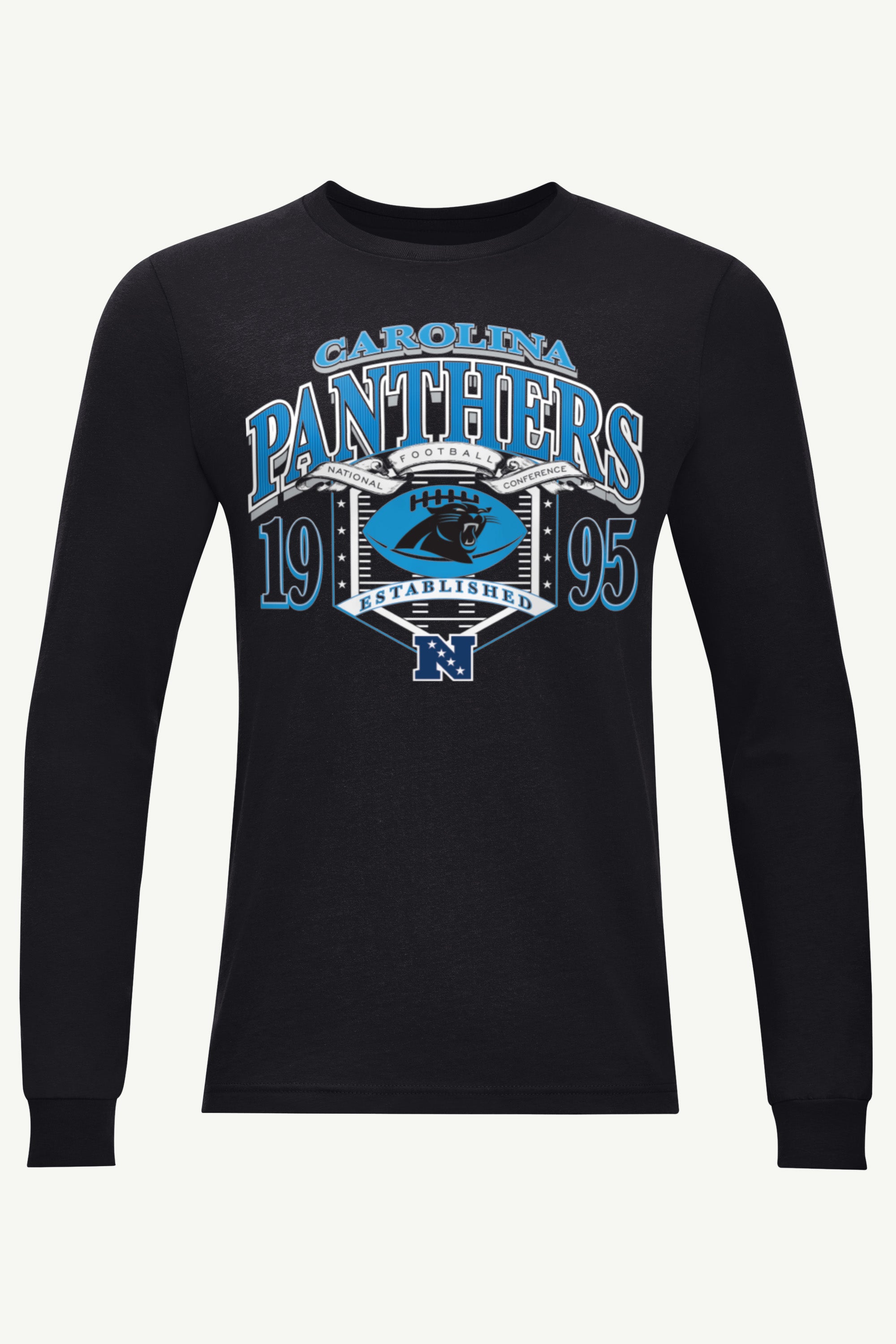 MENS CAROLINA PANTHERS 80s INSPIRED FIELD LONG SLEEVE T SHIRT View 1 | Carolina Panthers MENS CAROLINA PANTHERS 80s INSPIRED FIELD LONG SLEEVE T SHIRT View 1 | Carolina Panthers