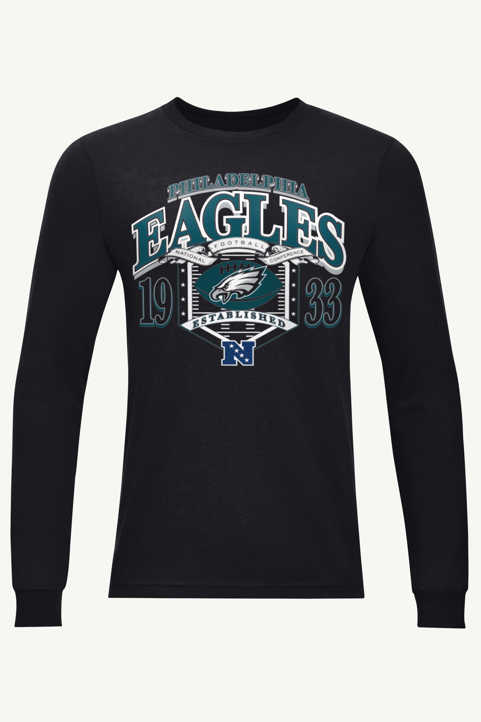 MENS PHILADELPHIA EAGLES 80s INSPIRED FIELD LONG SLEEVE T SHIRT View 1 | NFL MENS PHILADELPHIA EAGLES 80s INSPIRED FIELD LONG SLEEVE T SHIRT View 1 | NFL