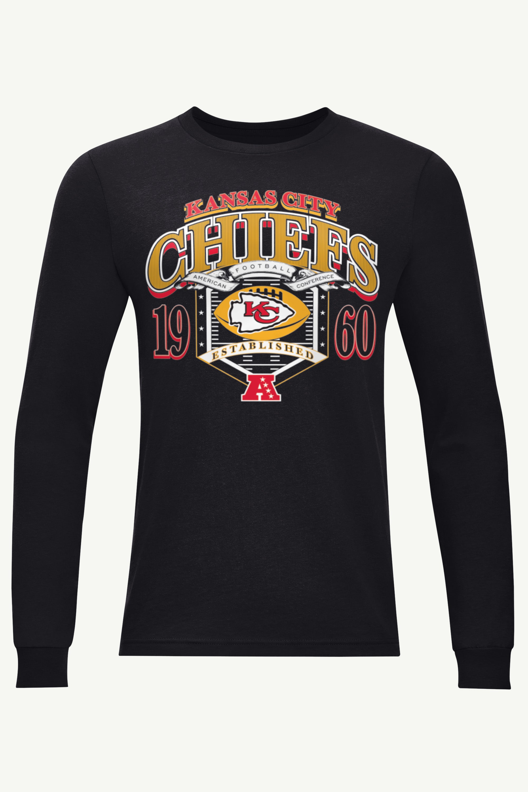 MENS KANSAS CITY CHIEFS 80s INSPIRED FIELD LONG SLEEVE T SHIRT View 1 | Men's T-Shirts MENS KANSAS CITY CHIEFS 80s INSPIRED FIELD LONG SLEEVE T SHIRT View 1 | Men's T-Shirts