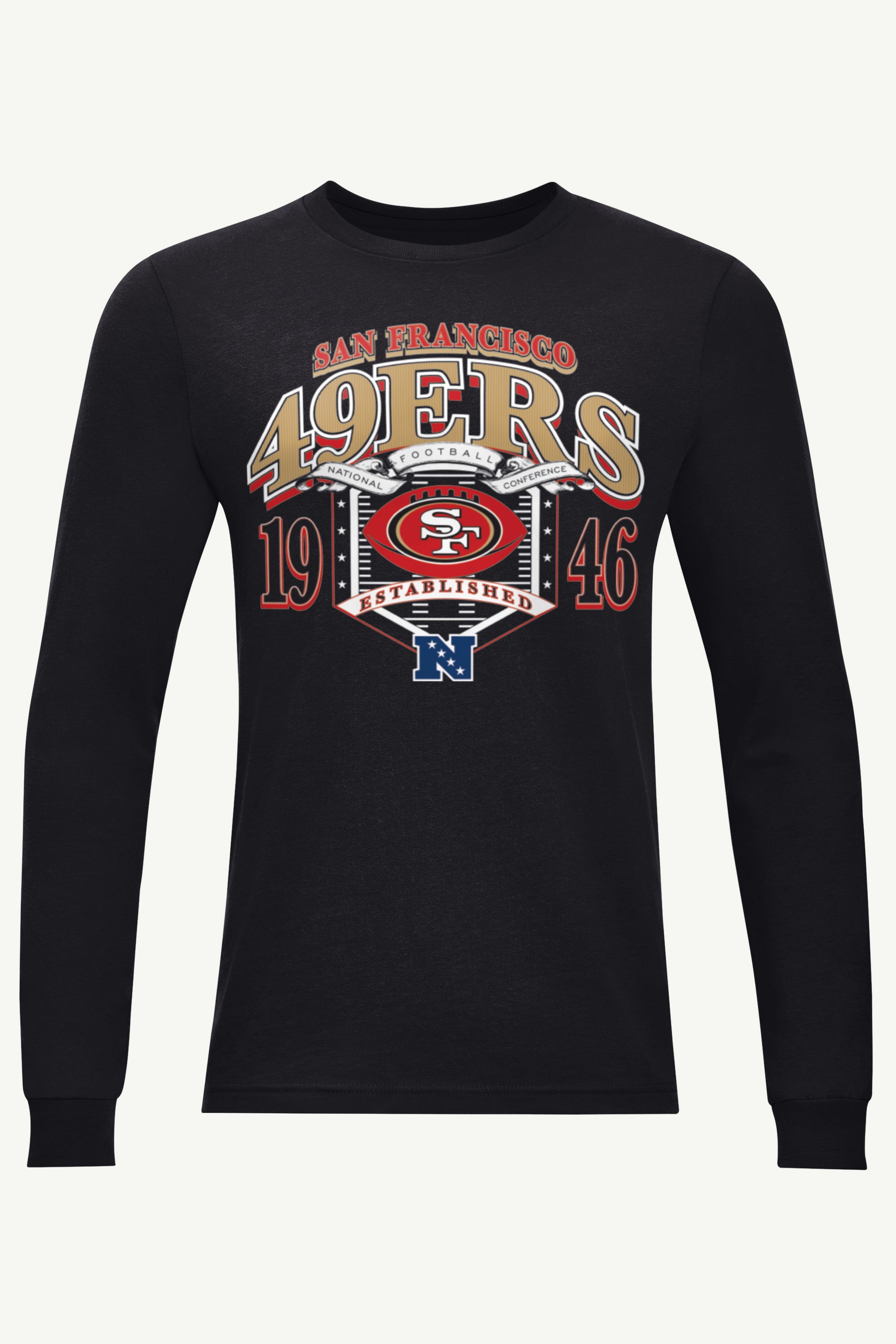 MENS SAN FRANCISCO 49ERs 80s INSPIRED FIELD LONG SLEEVE T SHIRT View 1 | San Francisco 49ers MENS SAN FRANCISCO 49ERs 80s INSPIRED FIELD LONG SLEEVE T SHIRT View 1 | San Francisco 49ers