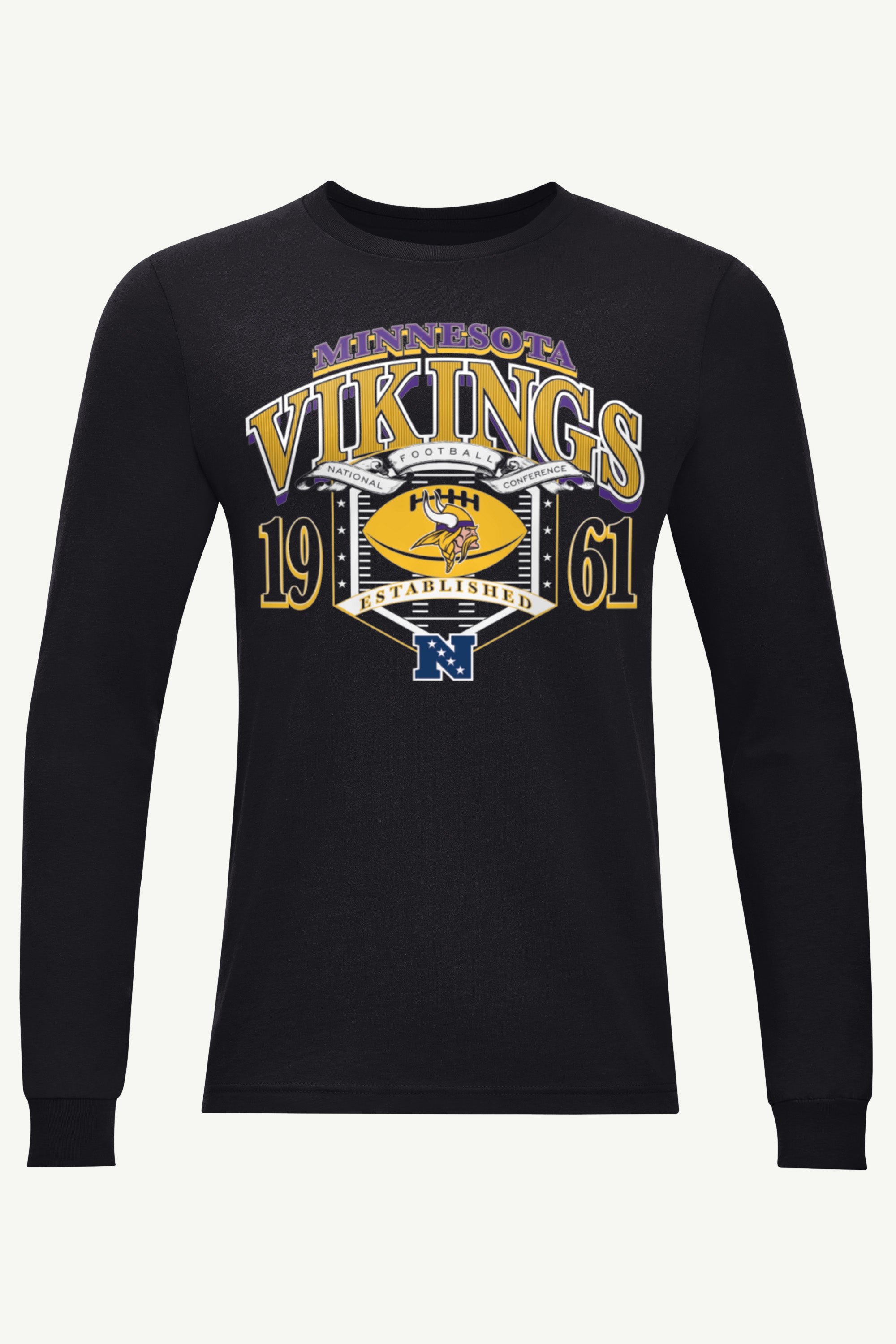MENS MINNESOTA VIKINGS 80s INSPIRED FIELD LONG SLEEVE T SHIRTL View 1 | Minnesota Vikings MENS MINNESOTA VIKINGS 80s INSPIRED FIELD LONG SLEEVE T SHIRTL View 1 | Minnesota Vikings