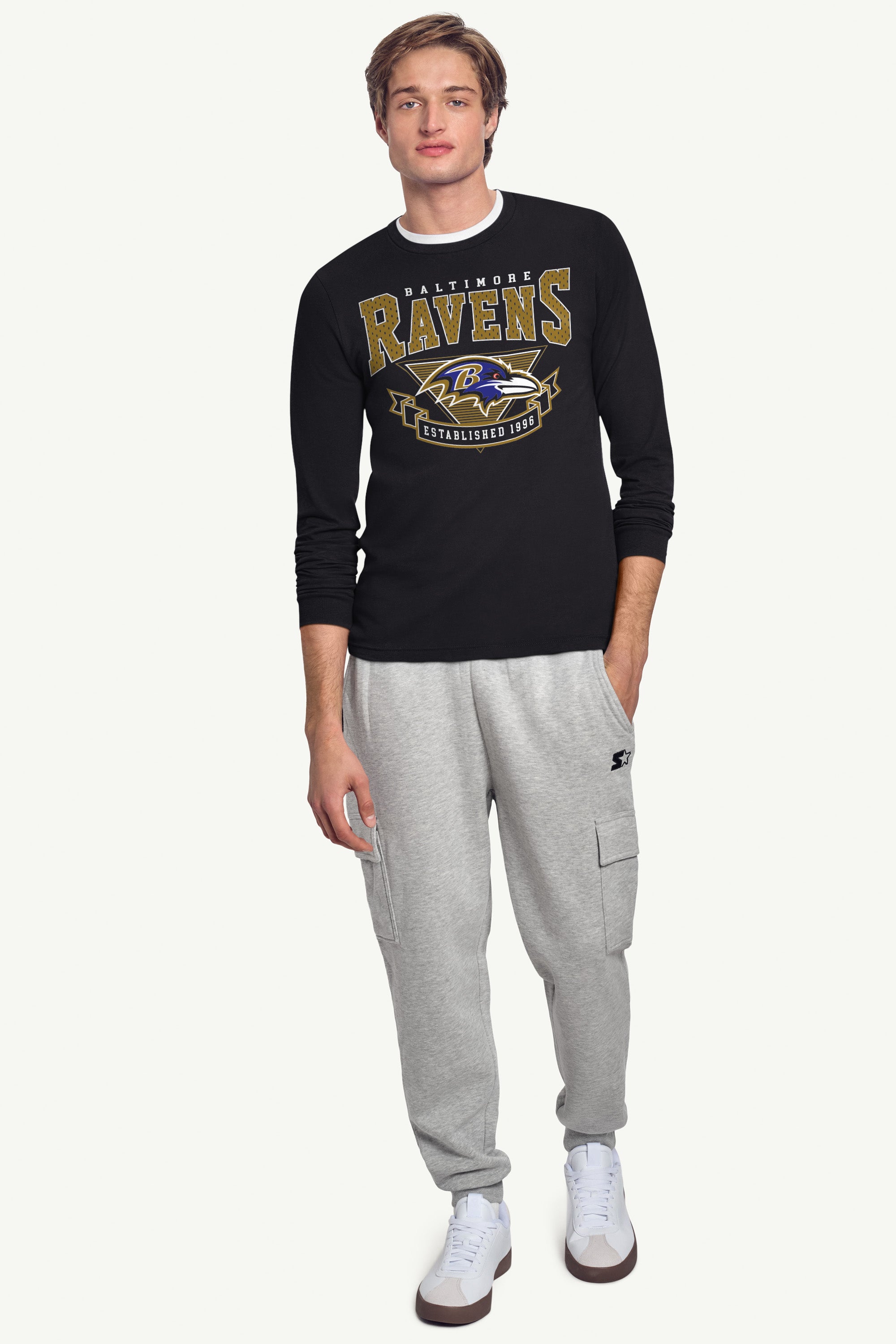 MENS BALTIMORE RAVENS 80's INSPIRED LONG SLEEVE T SHIRT View 3 | Baltimore Ravens MENS BALTIMORE RAVENS 80's INSPIRED LONG SLEEVE T SHIRT View 3 | Baltimore Ravens