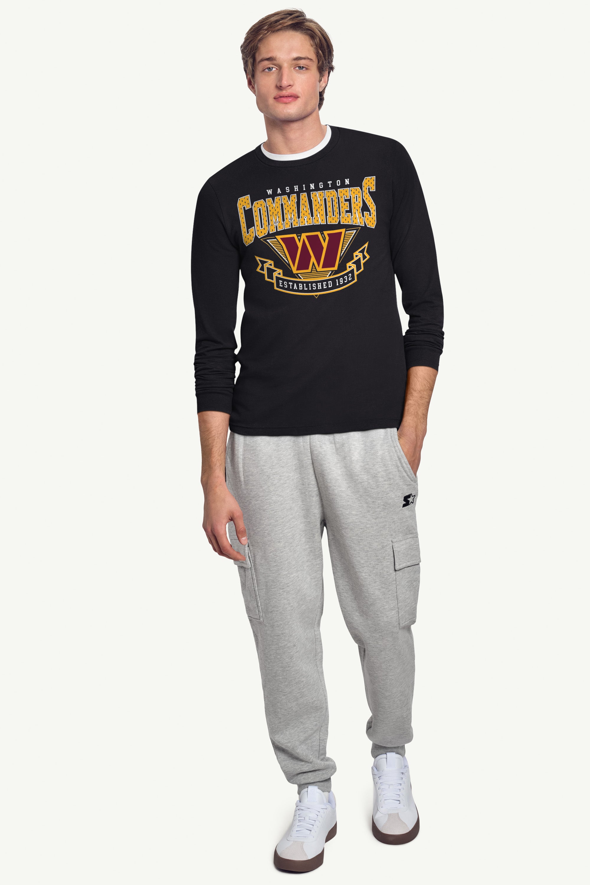 MENS WASHINGTON COMMANDERS 80's INSPIRED LONG SLEEVE T SHIRT View 3 MENS WASHINGTON COMMANDERS 80's INSPIRED LONG SLEEVE T SHIRT View 3