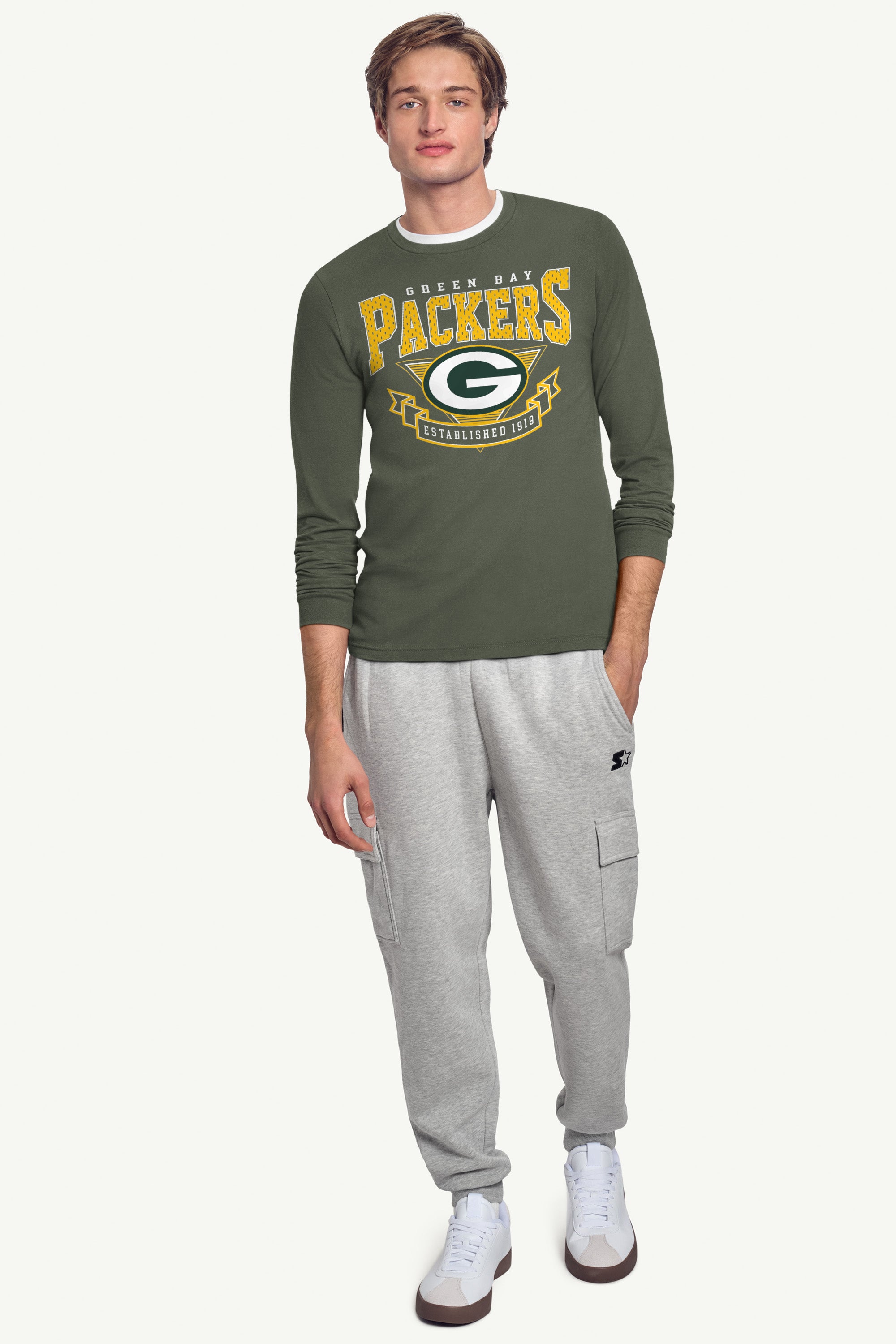 MENS GREEN BAY PACKERS 80's INSPIRED LONG SLEEVE T SHIRT View 3 | Green Bay Packers MENS GREEN BAY PACKERS 80's INSPIRED LONG SLEEVE T SHIRT View 3 | Green Bay Packers