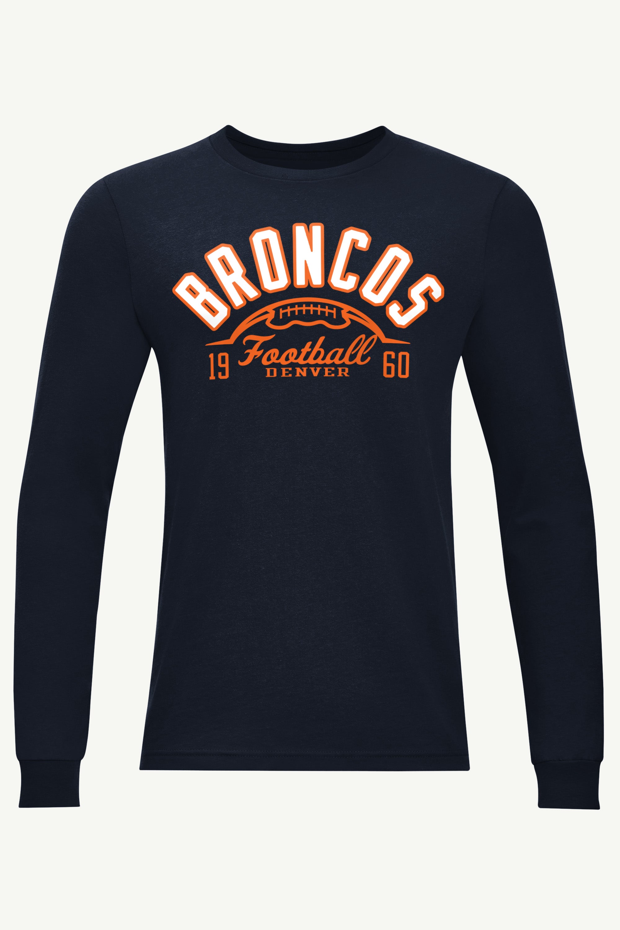 MENS DENVER BRONCOS HALF BALL LONG SLEEVE T SHIRT View 1 | DTG MENS DENVER BRONCOS HALF BALL LONG SLEEVE T SHIRT View 1 | DTG