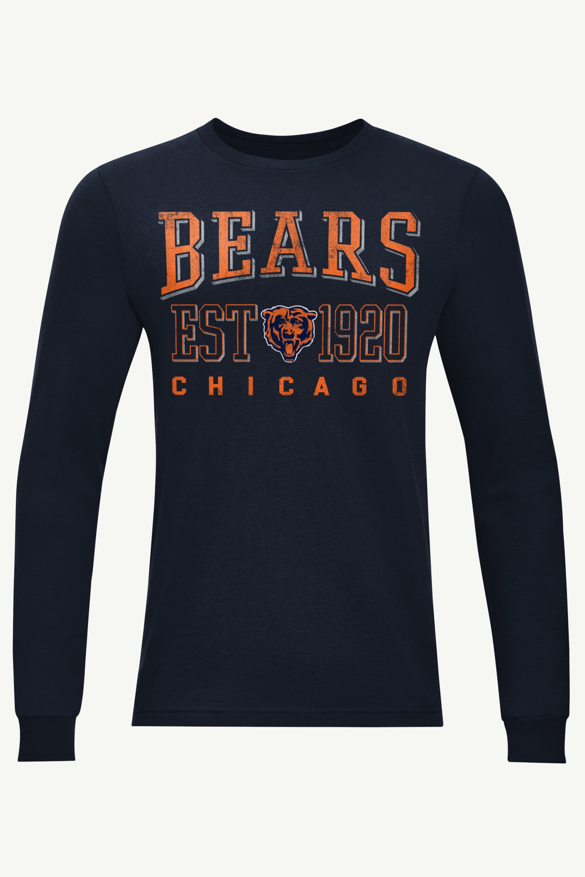 MENS CHICAGO BEARS RETRO LONG SLEEVE T SHIRT View 1 MENS CHICAGO BEARS RETRO LONG SLEEVE T SHIRT View 1