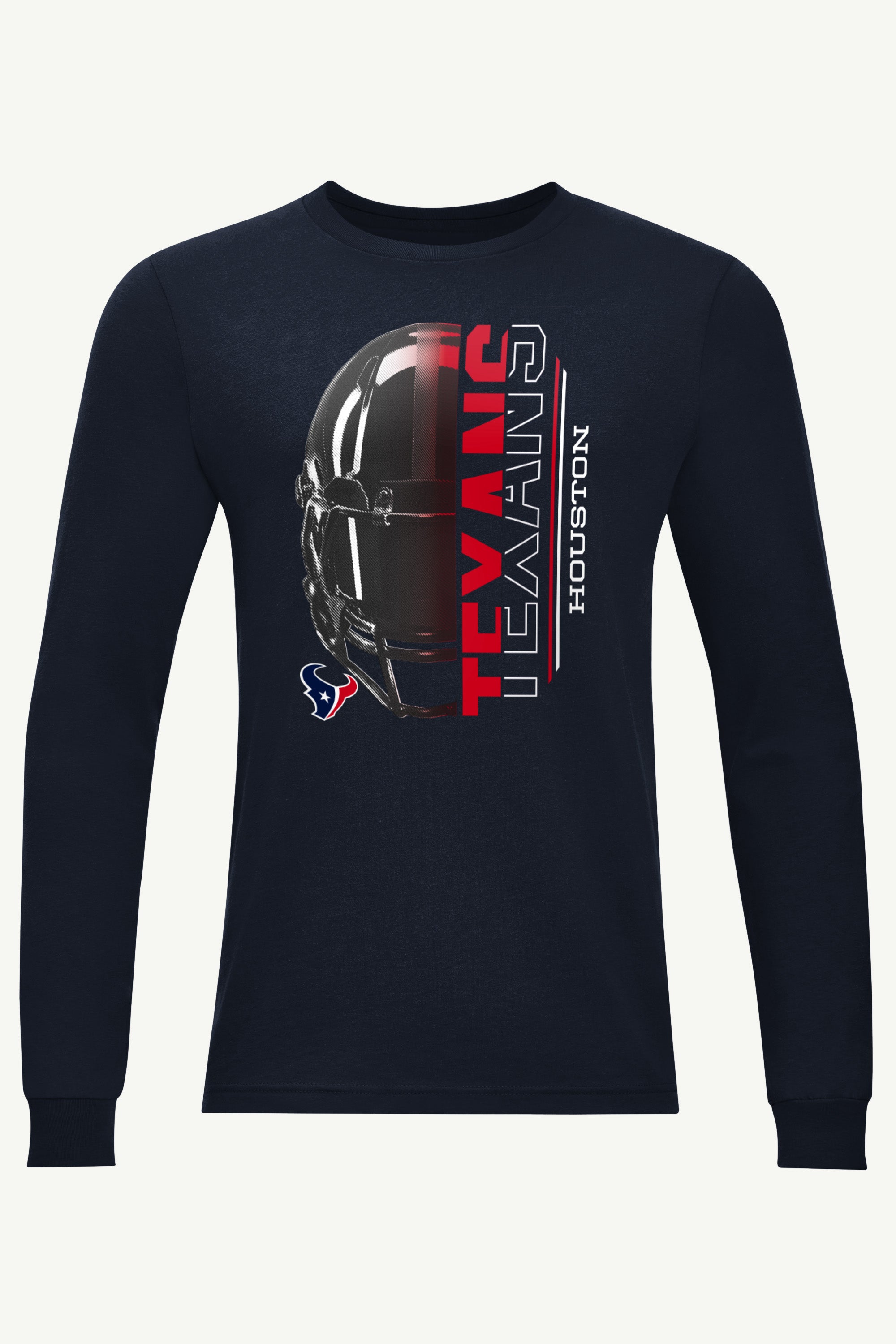 MENS HOUSTON TEXANS HALF HELMET LONG SLEEVE T SHIRT View 1 | Houston Texans MENS HOUSTON TEXANS HALF HELMET LONG SLEEVE T SHIRT View 1 | Houston Texans