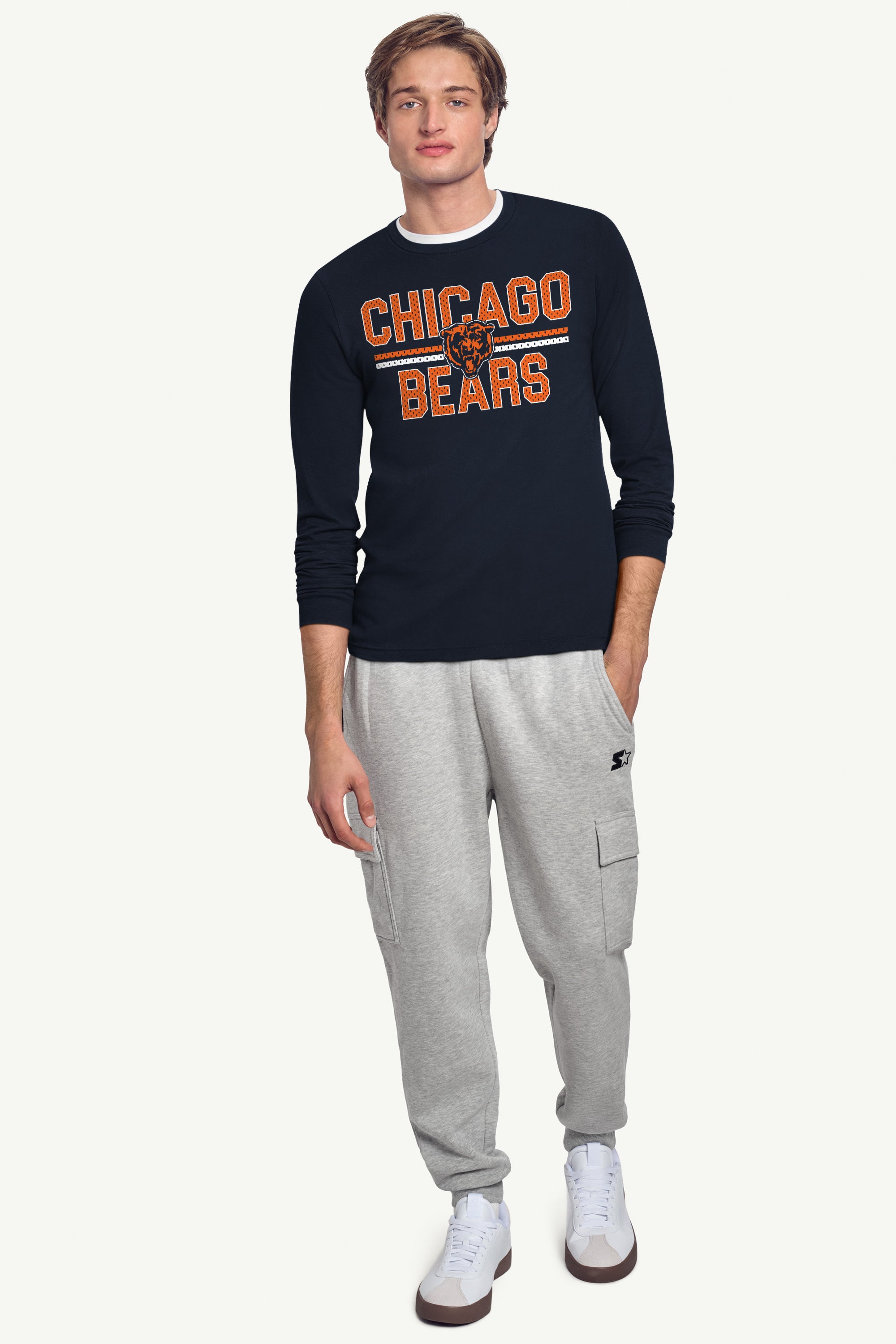 MENS CHICAGO BEARS MESH LOOK LONG SLEEVE T SHIRT View 3 MENS CHICAGO BEARS MESH LOOK LONG SLEEVE T SHIRT View 3