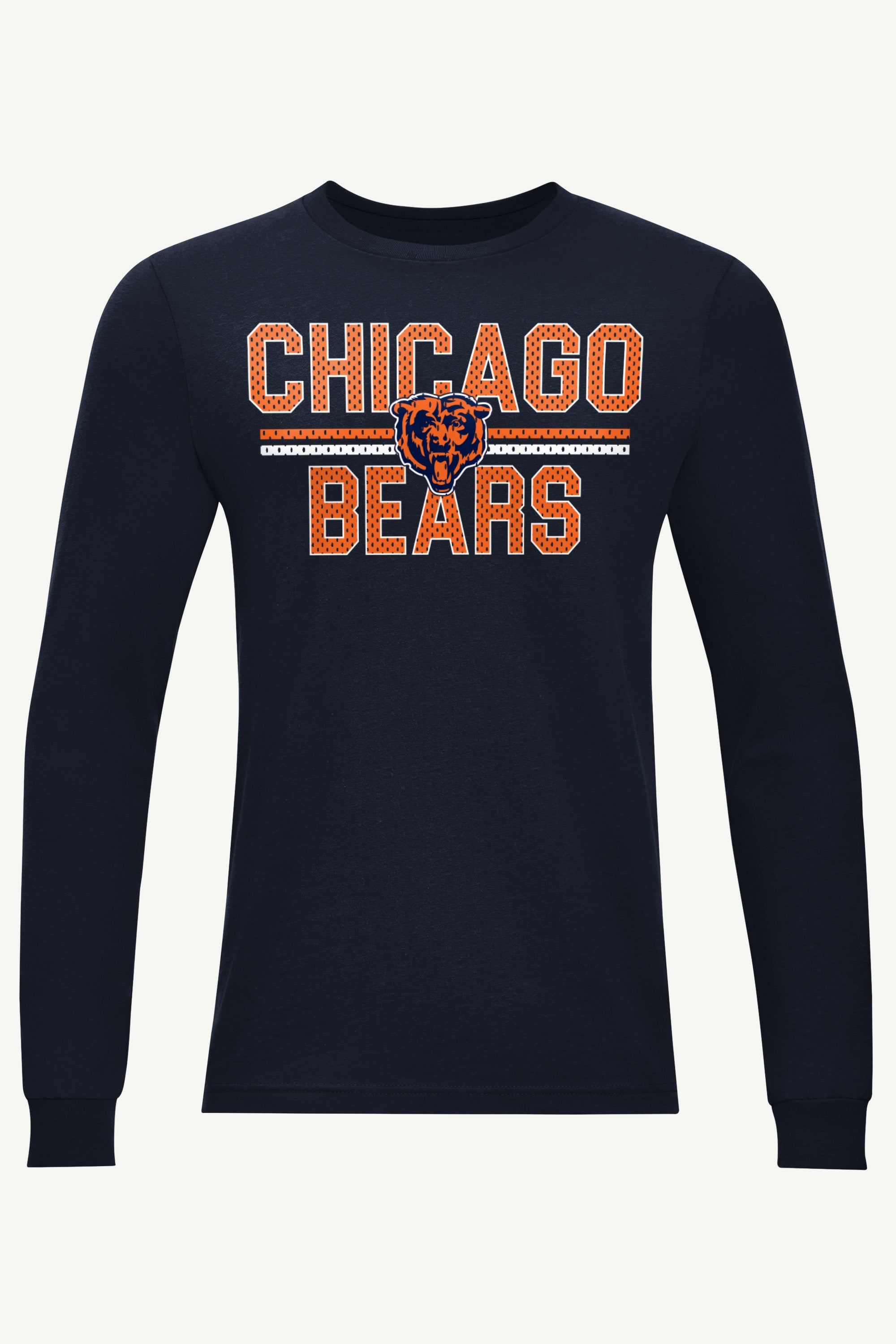 MENS CHICAGO BEARS MESH LOOK LONG SLEEVE T SHIRT View 1 MENS CHICAGO BEARS MESH LOOK LONG SLEEVE T SHIRT View 1