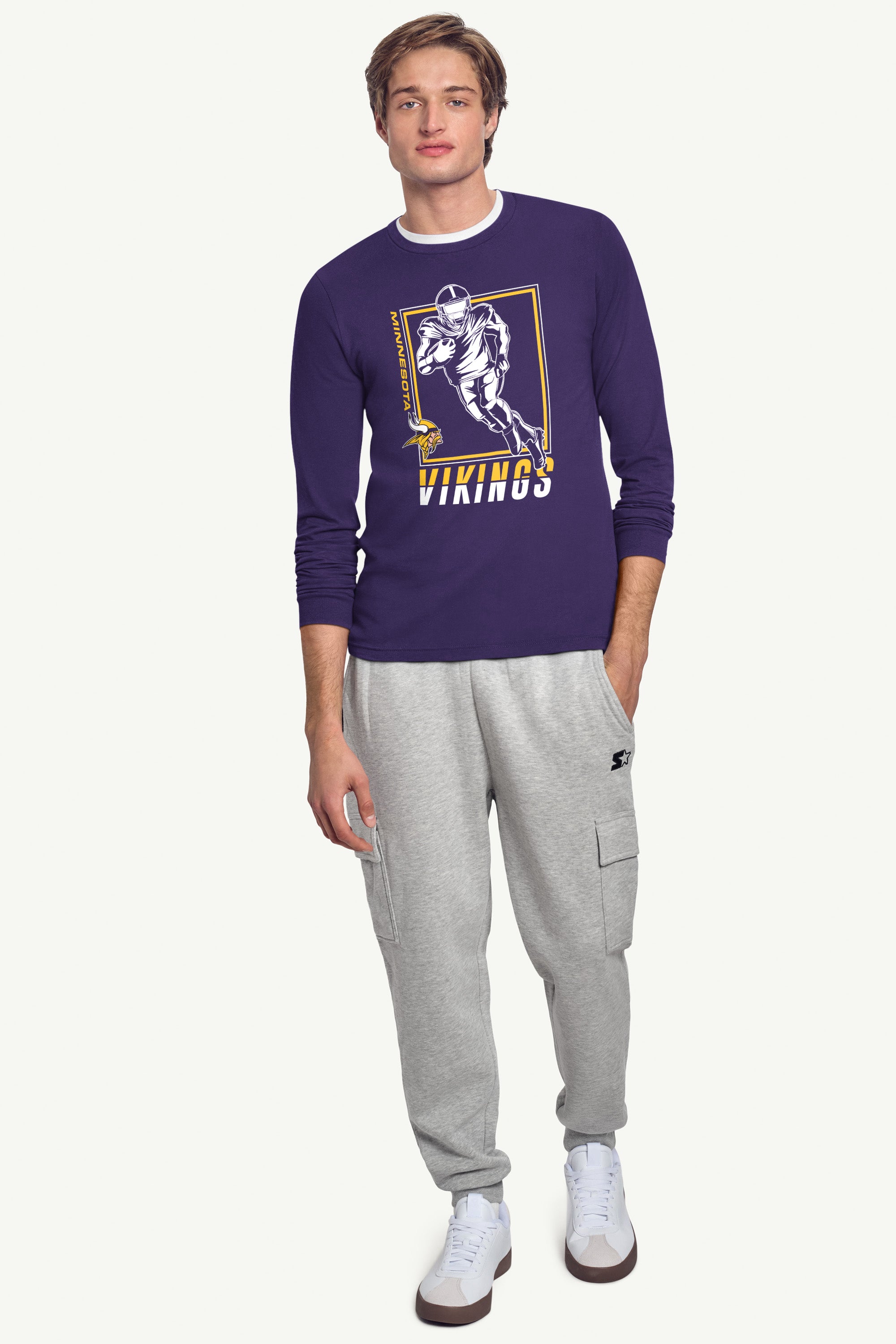 MENS MINNESOTA VIKINGS PLAYER GRID LONG SLEEVE T SHIRT View 3 | Minnesota Vikings MENS MINNESOTA VIKINGS PLAYER GRID LONG SLEEVE T SHIRT View 3 | Minnesota Vikings