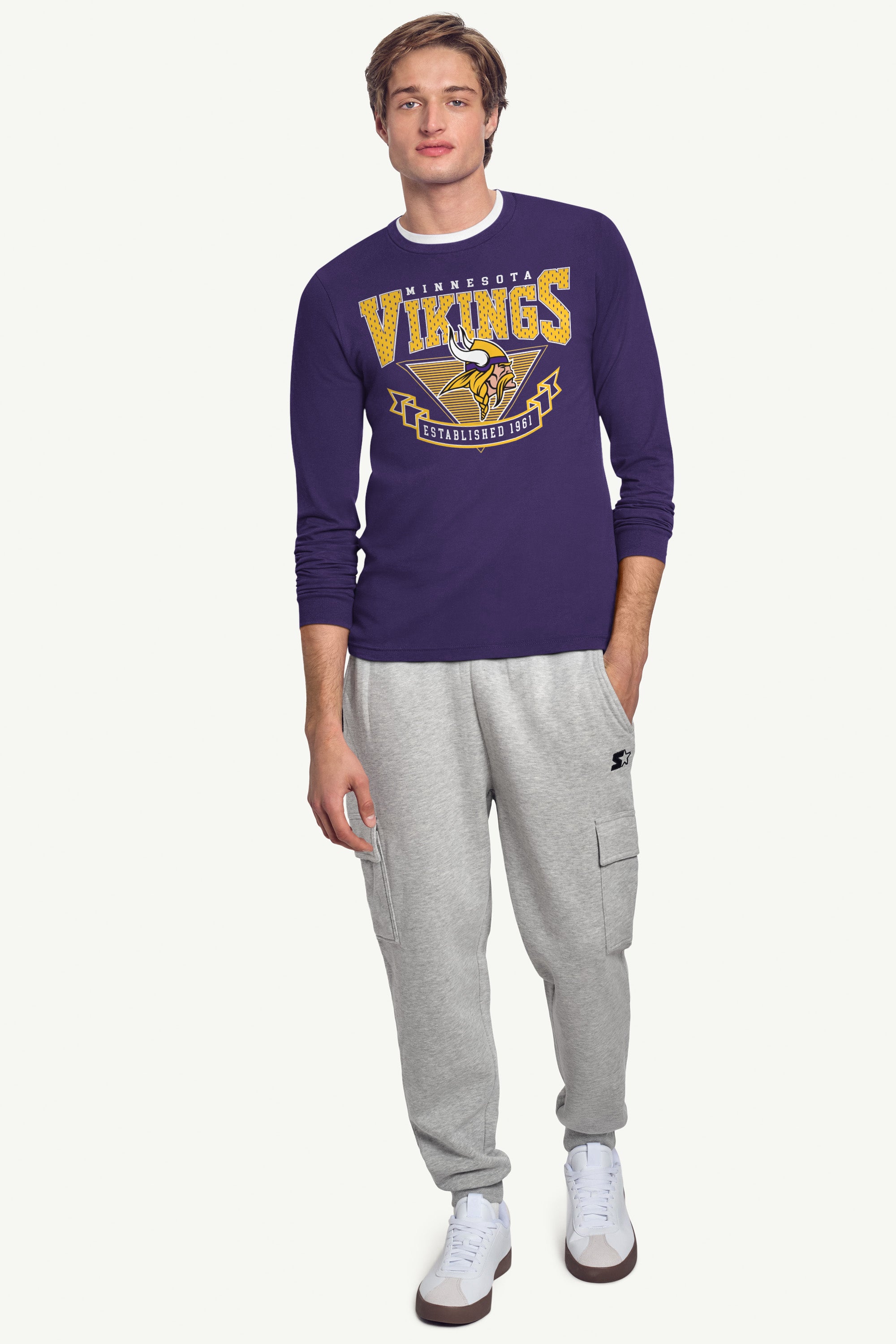 MENS MINNESOTA VIKINGS 80's INSPIRED LONG SLEEVE T SHIRT View 3 | Minnesota Vikings MENS MINNESOTA VIKINGS 80's INSPIRED LONG SLEEVE T SHIRT View 3 | Minnesota Vikings
