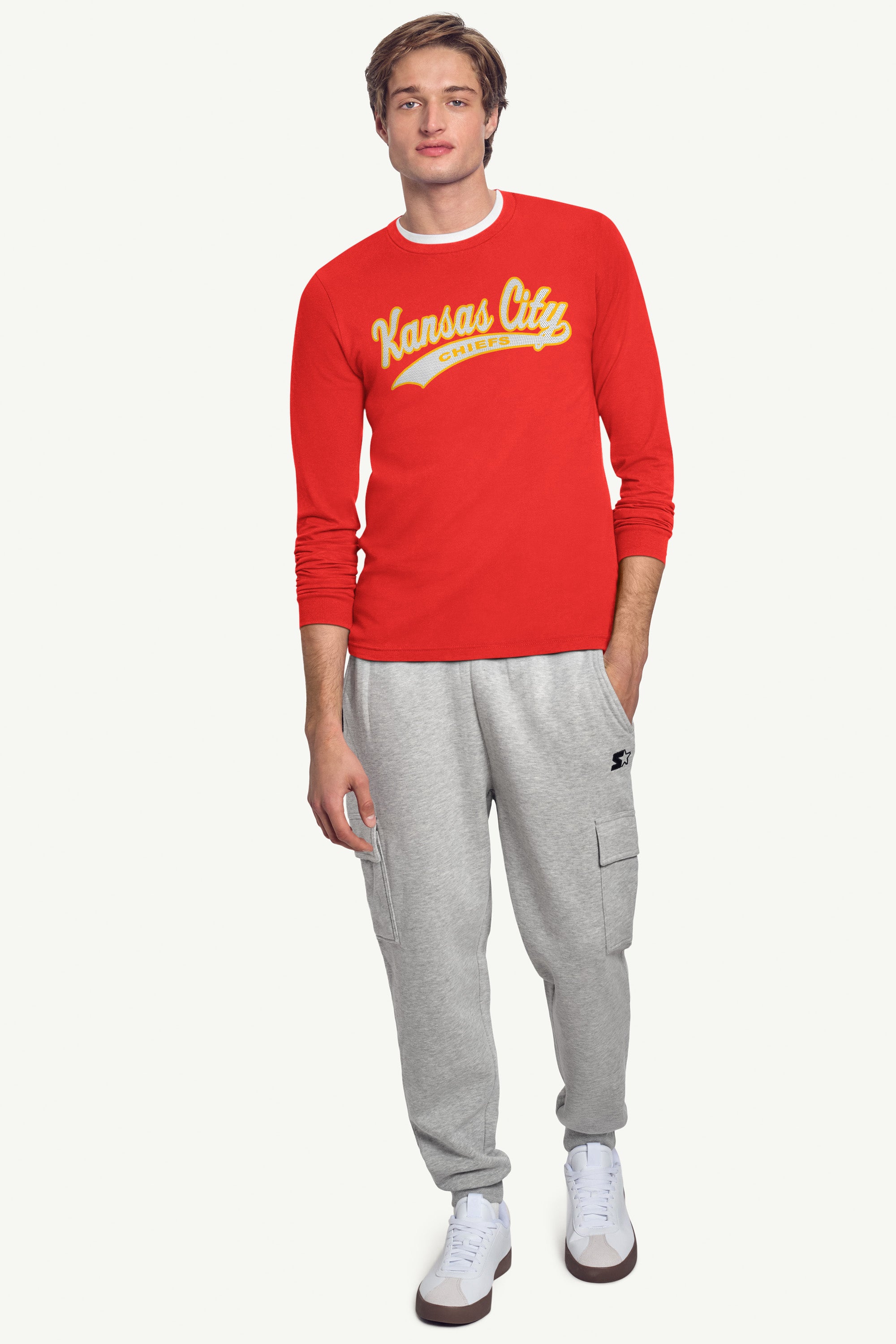 MENS KANSAS CITY CHIEFS TAILSWEEP LONG SLEEVE T SHIRT View 3 MENS KANSAS CITY CHIEFS TAILSWEEP LONG SLEEVE T SHIRT View 3