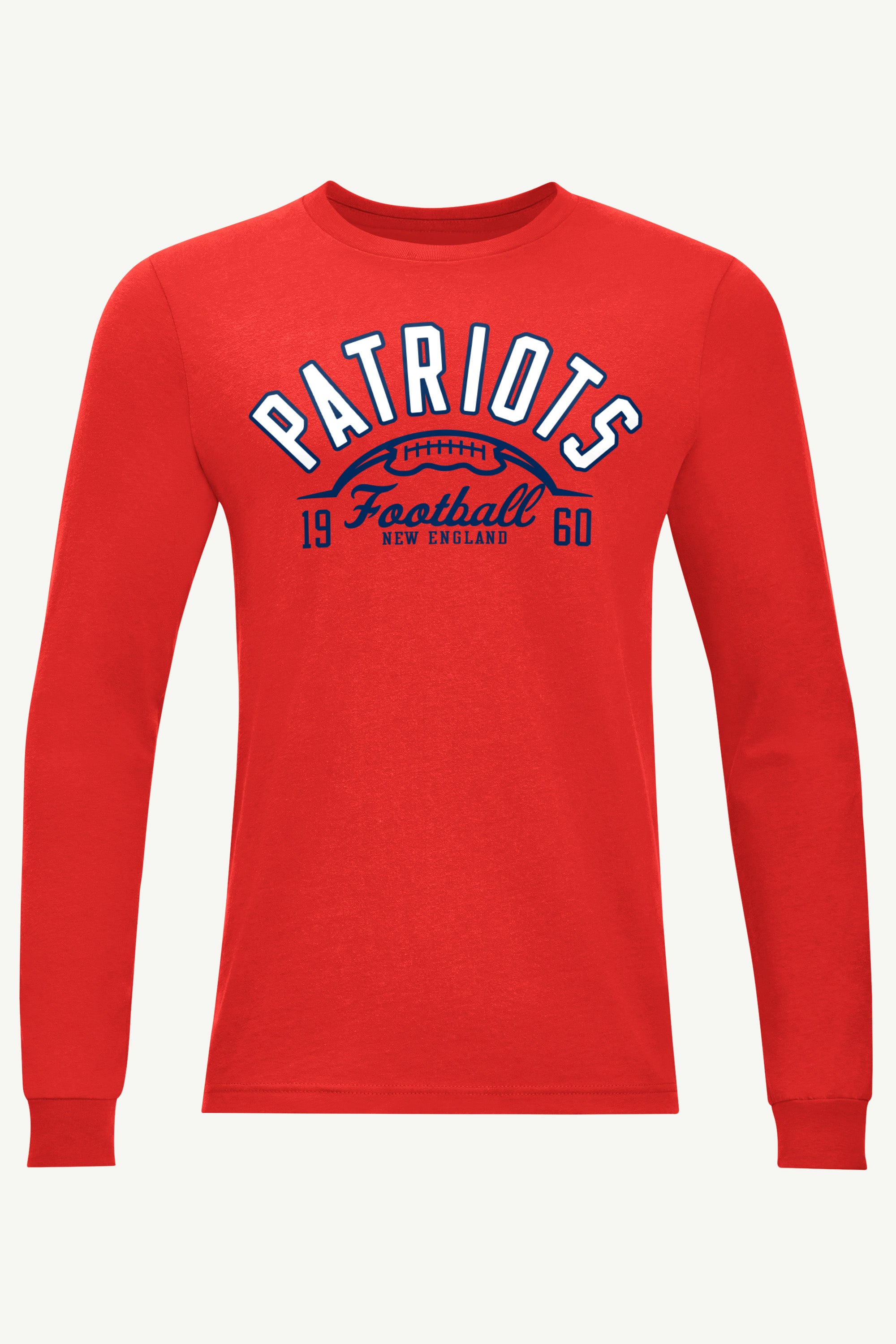 MENS NEW ENGLAND PATRIOTS HALF BALL LONG SLEEVE T SHIRT View 1 MENS NEW ENGLAND PATRIOTS HALF BALL LONG SLEEVE T SHIRT View 1