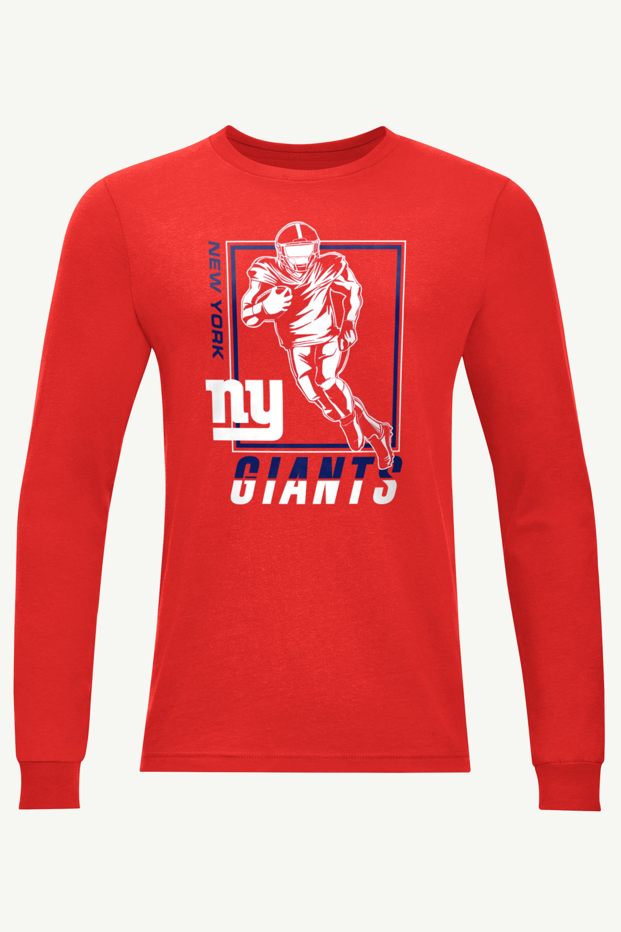 MENS NEW YORK GIANTS PLAYER GRID LONG SLEEVE T SHIRT View 1 | DTG MENS NEW YORK GIANTS PLAYER GRID LONG SLEEVE T SHIRT View 1 | DTG