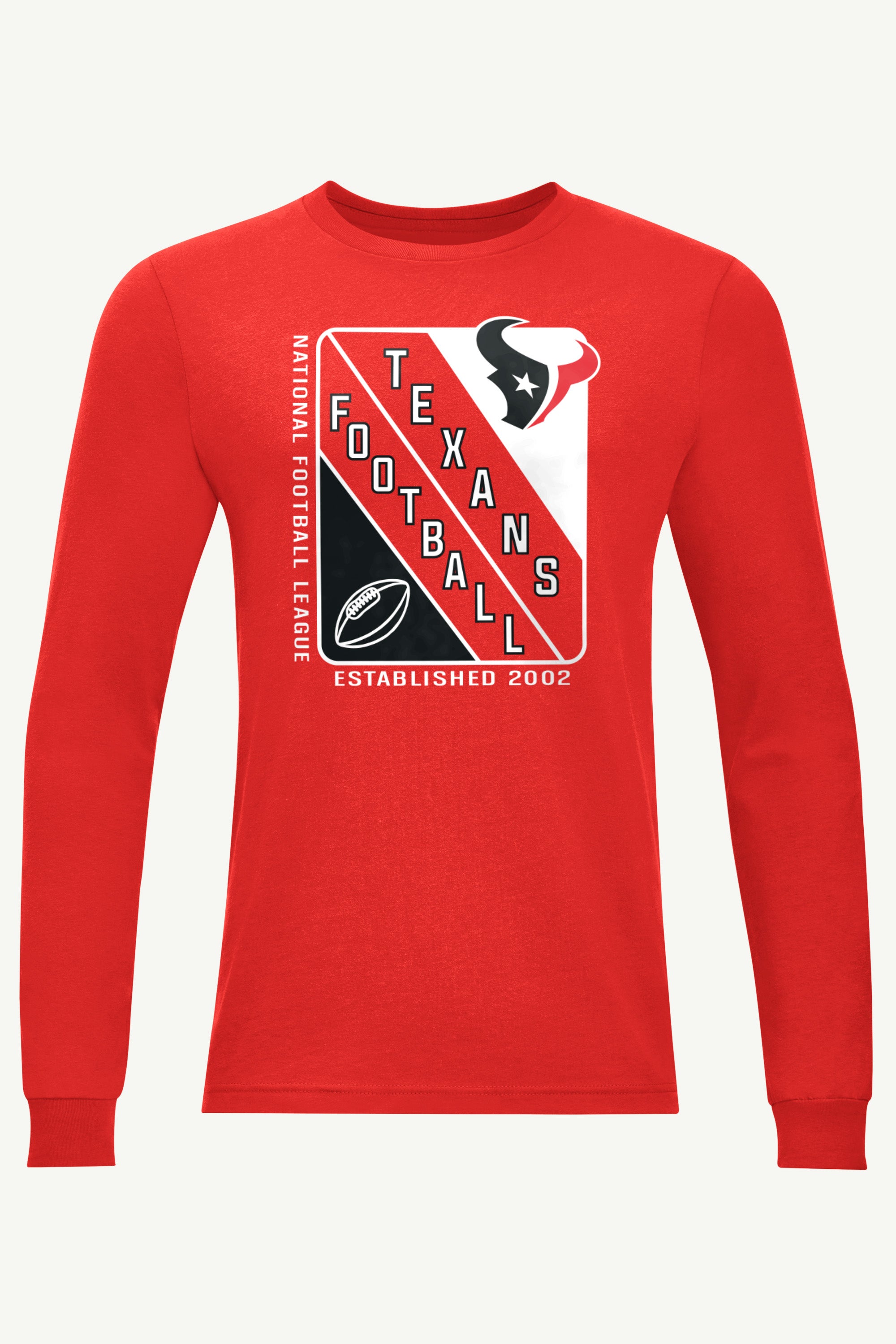 MENS HOUSTON TEXANS SHIELD LOGO LONG SLEEVE T SHIRT View 1 MENS HOUSTON TEXANS SHIELD LOGO LONG SLEEVE T SHIRT View 1
