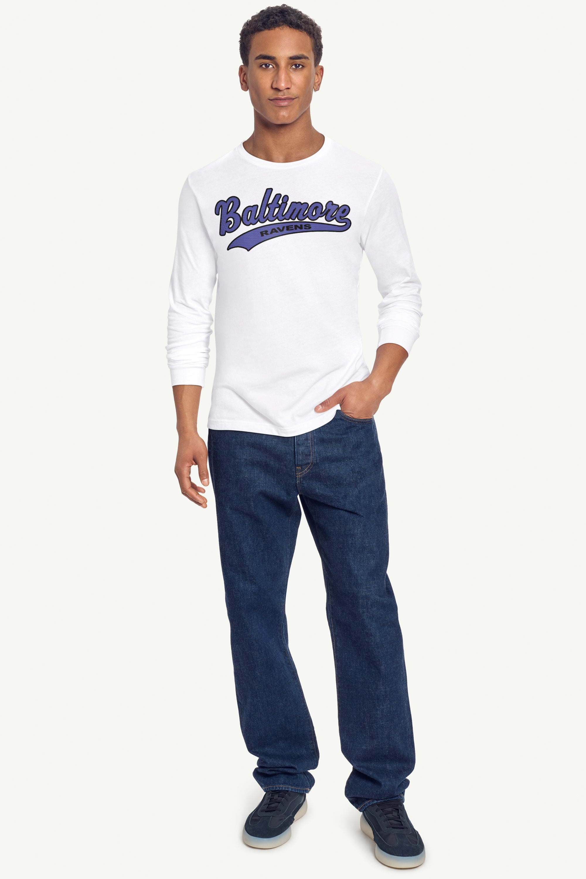 MENS BALTIMORE RAVENS TAILSWEEP LONG SLEEVE T SHIRT View 3 MENS BALTIMORE RAVENS TAILSWEEP LONG SLEEVE T SHIRT View 3