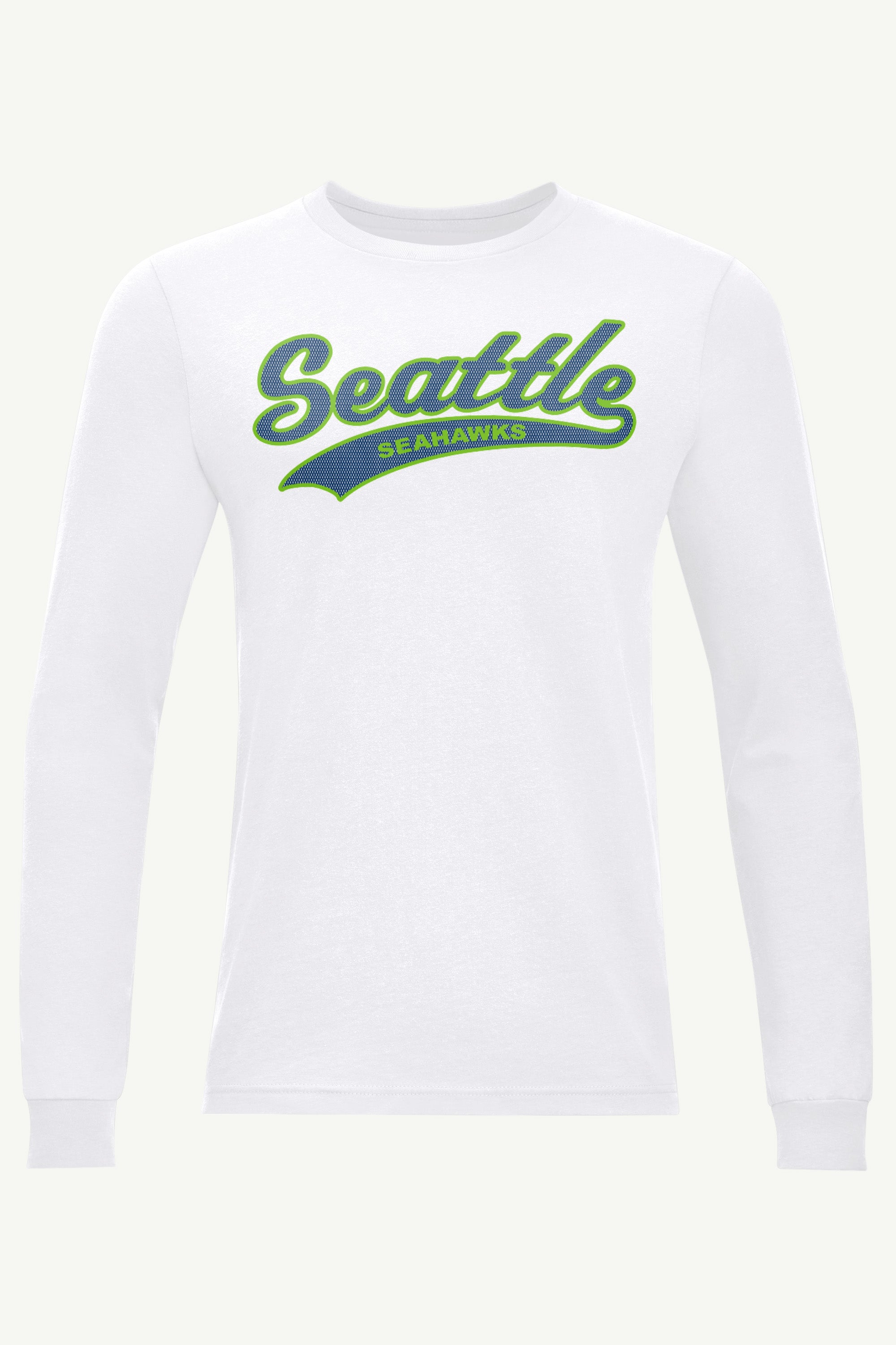 MENS SEATTLE SEAHAWKS TAILSWEEP LONG SLEEVE T SHIRT View 1 MENS SEATTLE SEAHAWKS TAILSWEEP LONG SLEEVE T SHIRT View 1