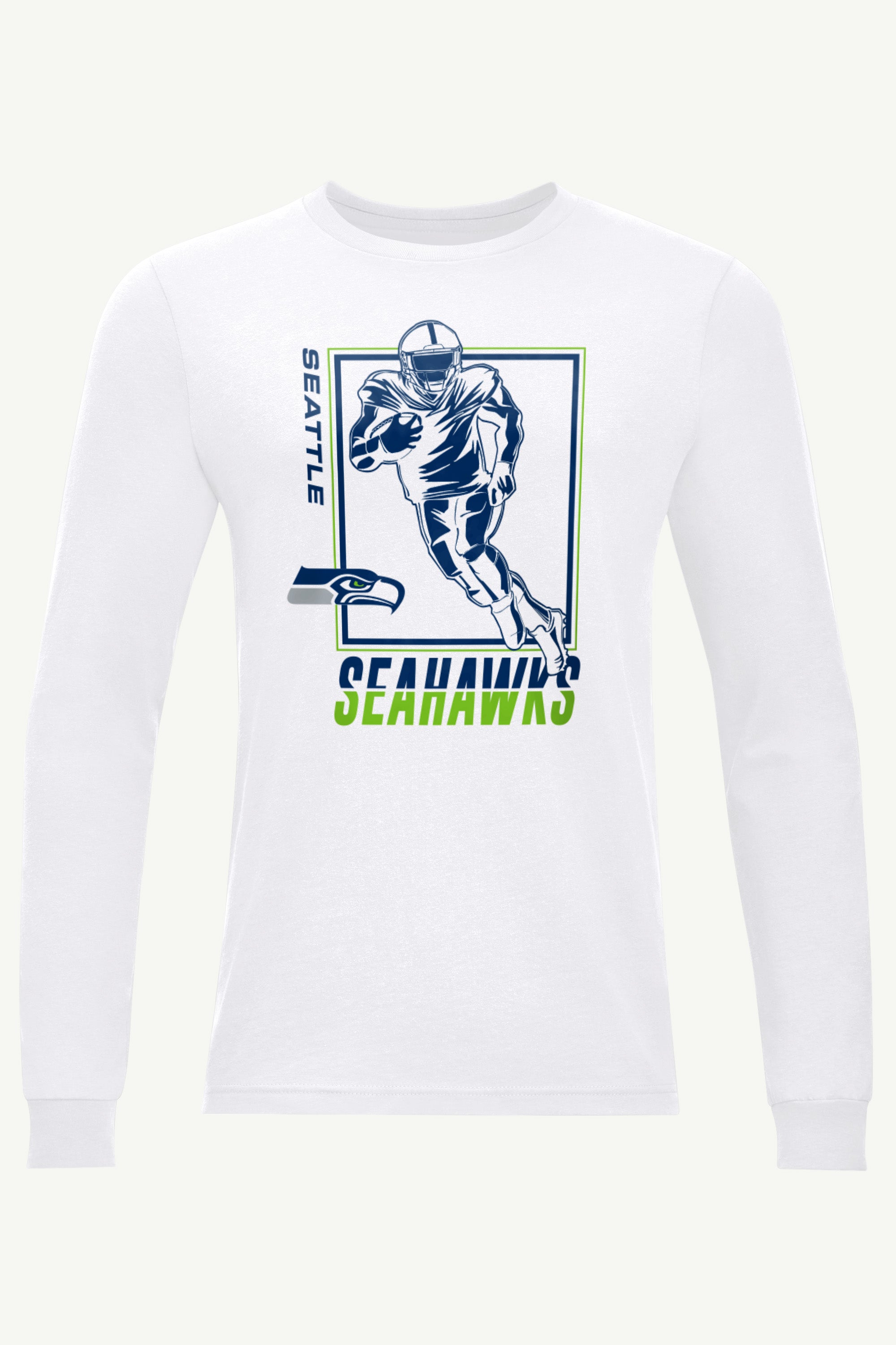 MENS SEATTLE SEAHAWKS PLAYER GRID LONG SLEEVE T SHIRT View 1 | NFL MENS SEATTLE SEAHAWKS PLAYER GRID LONG SLEEVE T SHIRT View 1 | NFL