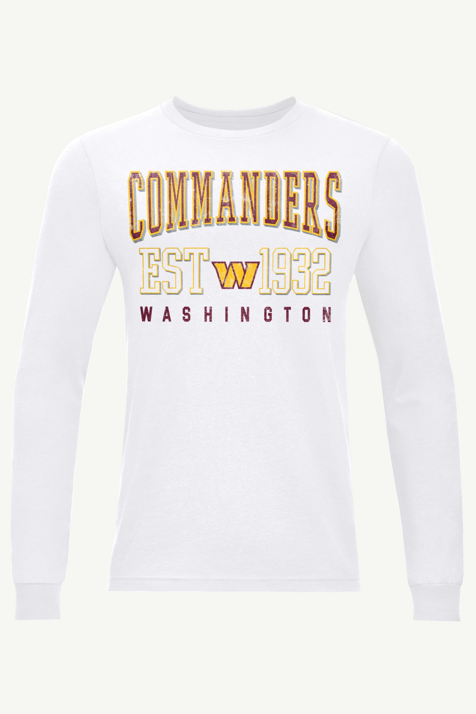 MENS WASHINGTON COMMANDERS RETRO LONG SLEEVE T SHIRT View 1 | Washington Commanders MENS WASHINGTON COMMANDERS RETRO LONG SLEEVE T SHIRT View 1 | Washington Commanders