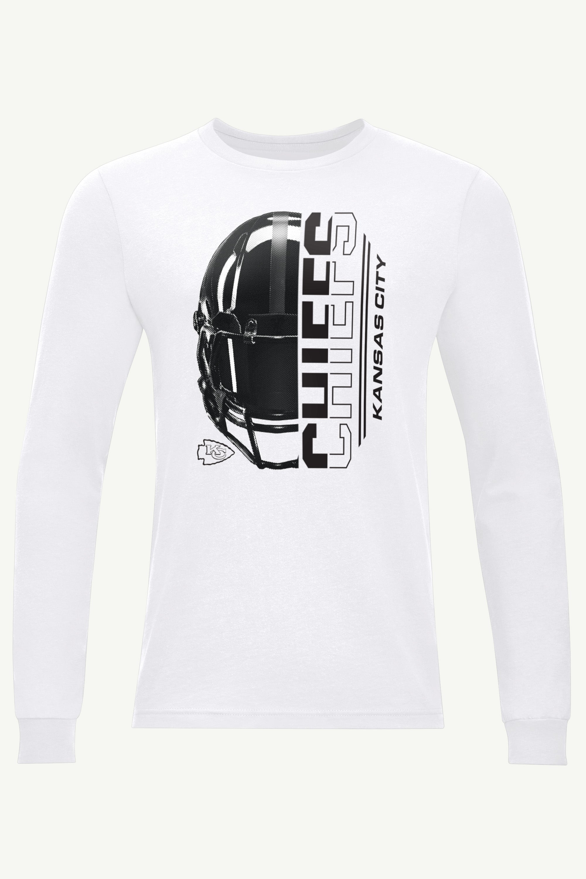 MENS KANSAS CITY CHIEFS HALF HELMET LONG SLEEVE T SHIRT View 1 | Kansas City Chiefs MENS KANSAS CITY CHIEFS HALF HELMET LONG SLEEVE T SHIRT View 1 | Kansas City Chiefs
