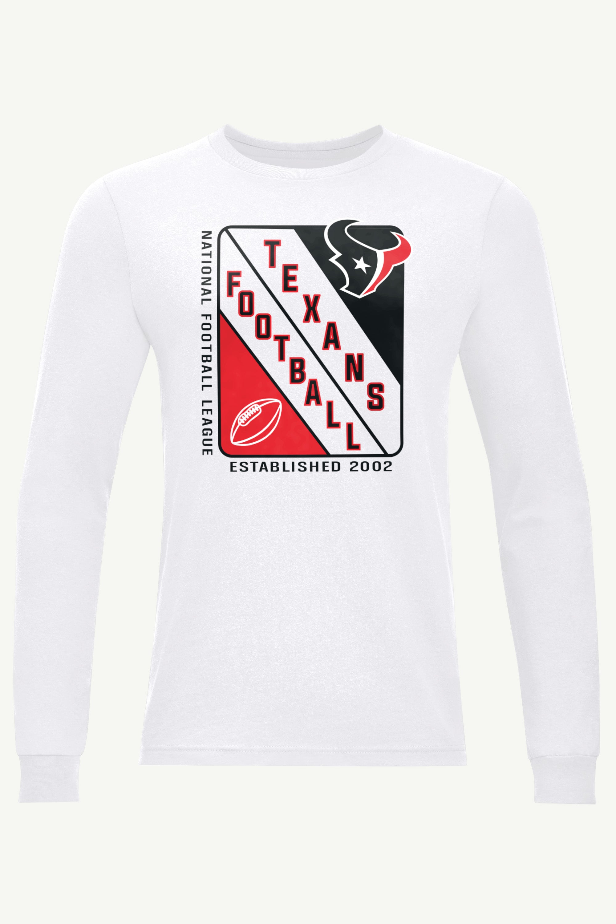 MENS HOUSTON TEXANS SHIELD LOGO LONG SLEEVE T SHIRT View 1 MENS HOUSTON TEXANS SHIELD LOGO LONG SLEEVE T SHIRT View 1