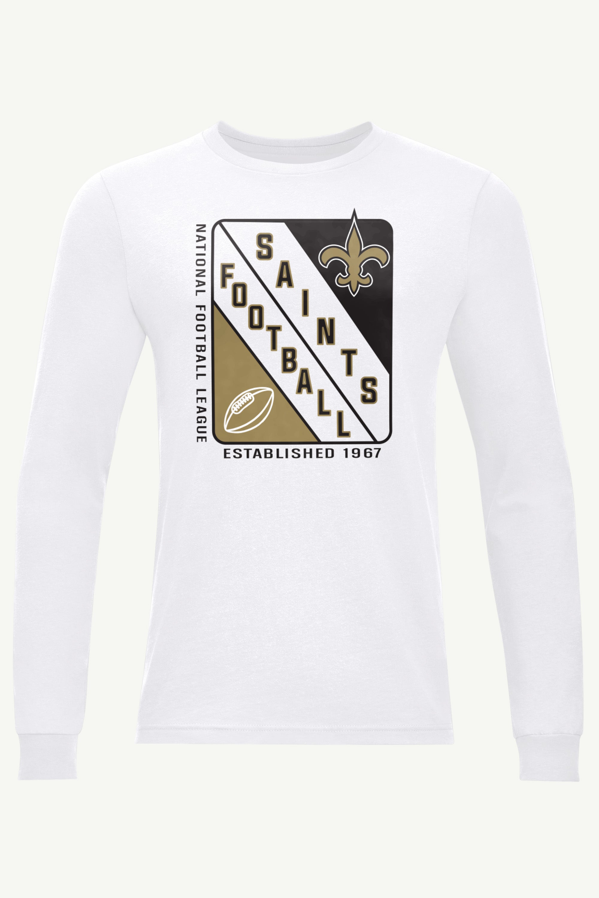 MENS NEW ORLEANS SAINTS SHIELD LOGO LONG SLEEVE T SHIRT View 1 | New Orleans Saints MENS NEW ORLEANS SAINTS SHIELD LOGO LONG SLEEVE T SHIRT View 1 | New Orleans Saints