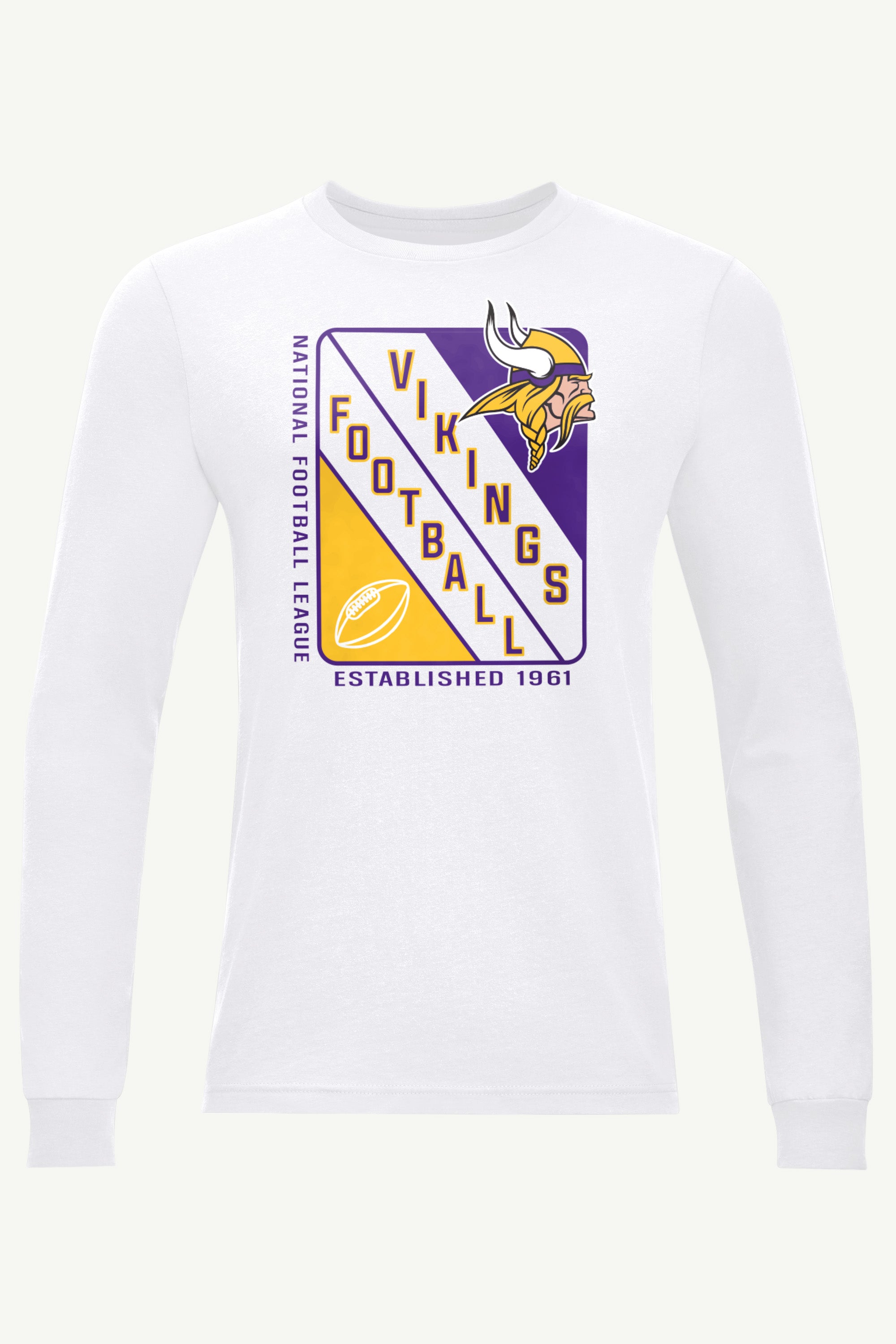MENS MINNESOTA VIKINGS SHIELD LOGO LONG SLEEVE T SHIRT View 1 | Minnesota Vikings MENS MINNESOTA VIKINGS SHIELD LOGO LONG SLEEVE T SHIRT View 1 | Minnesota Vikings