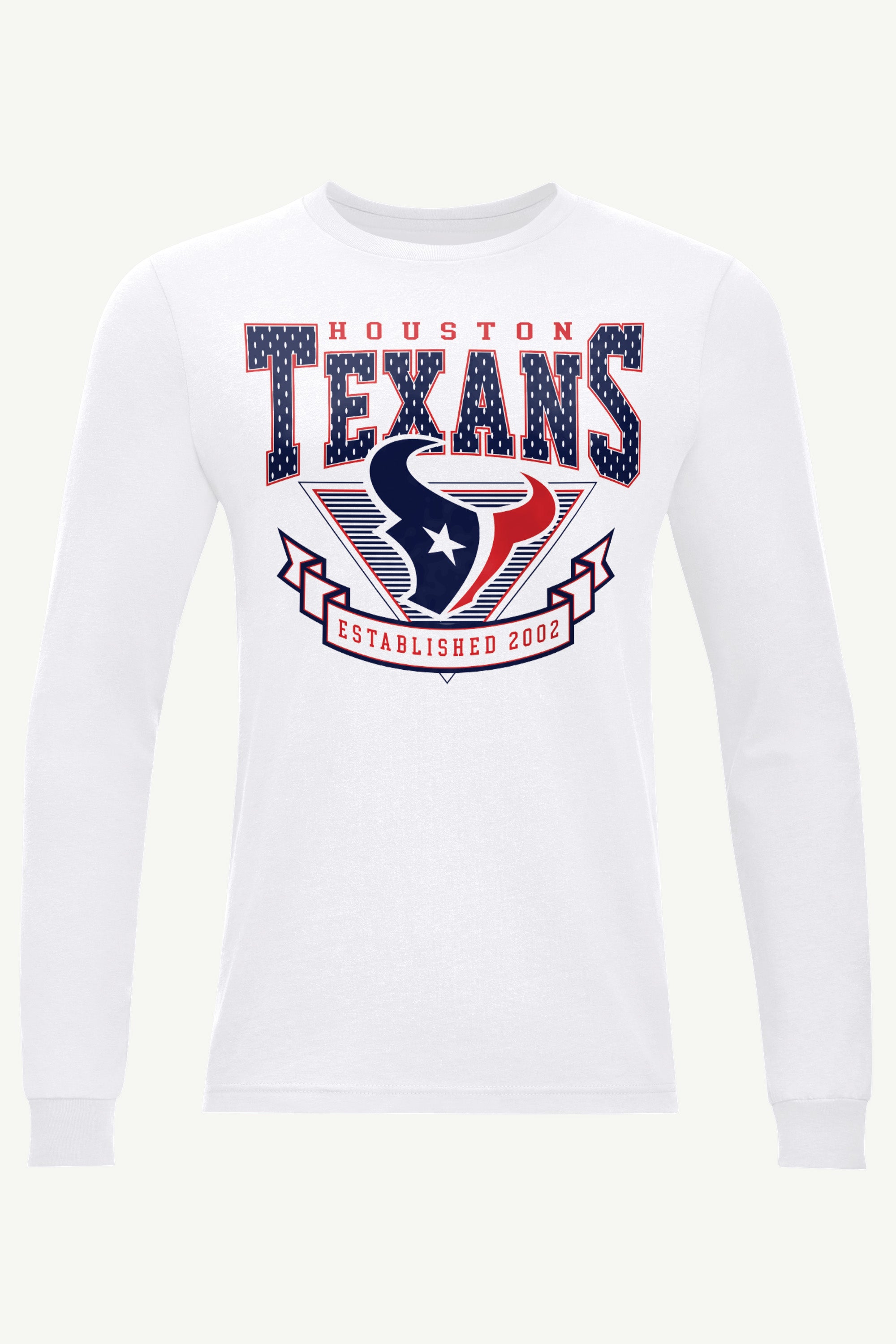 MENS HOUSTON TEXANS 80's INSPIRED LONG SLEEVE T SHIRT View 1 | Houston Texans MENS HOUSTON TEXANS 80's INSPIRED LONG SLEEVE T SHIRT View 1 | Houston Texans