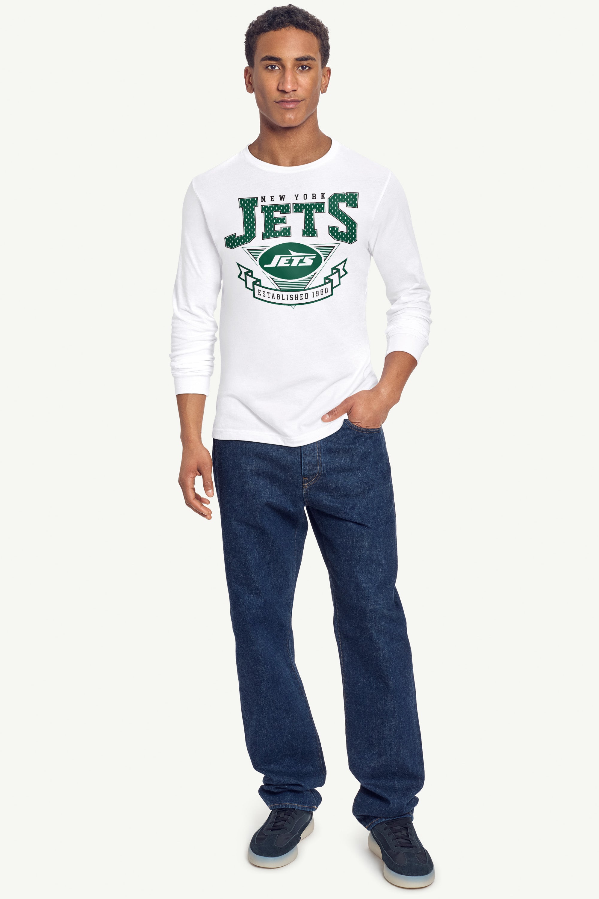 MENS NEW YORK JETS 80's INSPIRED LONG SLEEVE T SHIRT View 3 | NFL MENS NEW YORK JETS 80's INSPIRED LONG SLEEVE T SHIRT View 3 | NFL