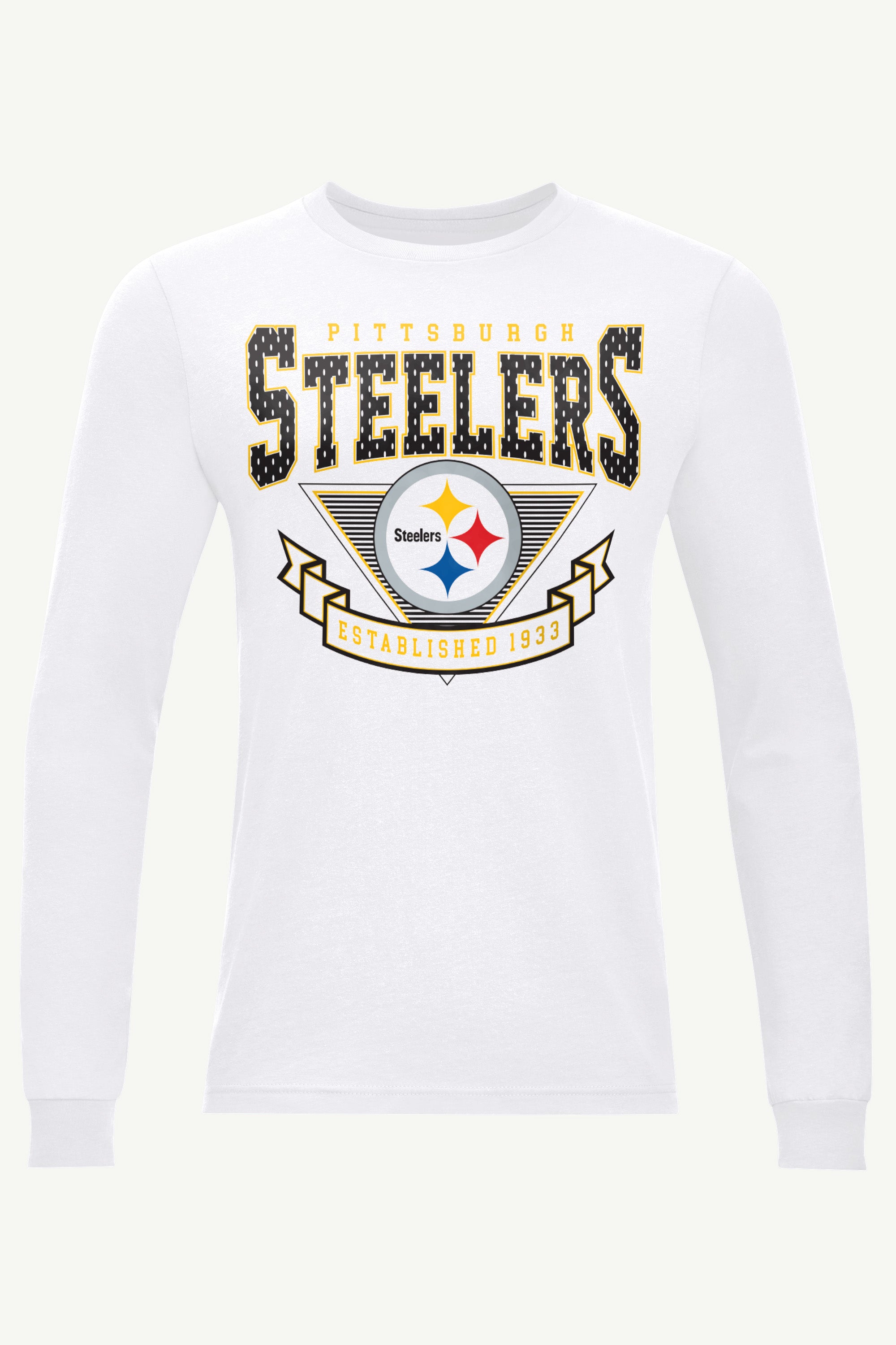 MENS PITTSBURGH STEELERS 80's INSPIRED LONG SLEEVE T SHIRT View 1 MENS PITTSBURGH STEELERS 80's INSPIRED LONG SLEEVE T SHIRT View 1