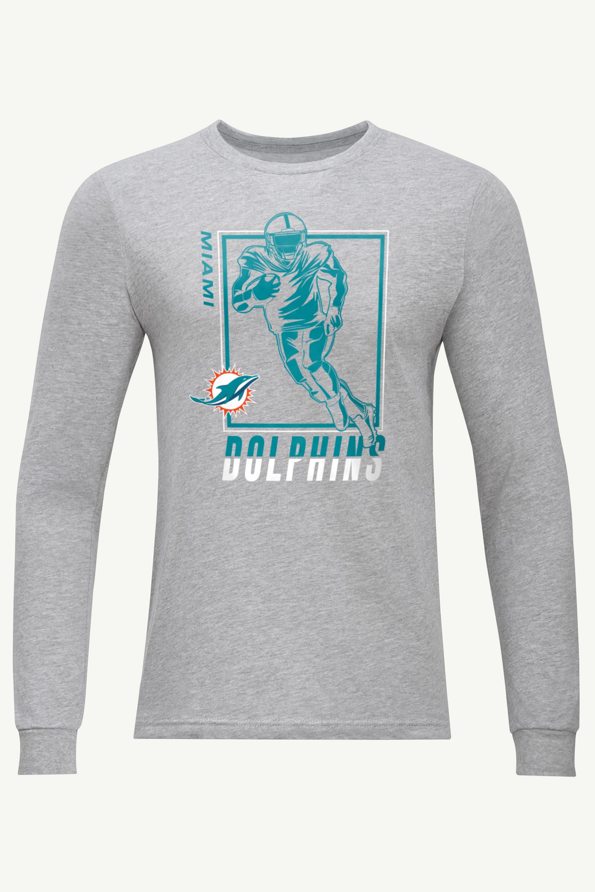 MENS MIAMI DOLPHINS PLAYER GRID LONG SLEEVE T SHIRT View 1 | Miami Dolphins MENS MIAMI DOLPHINS PLAYER GRID LONG SLEEVE T SHIRT View 1 | Miami Dolphins