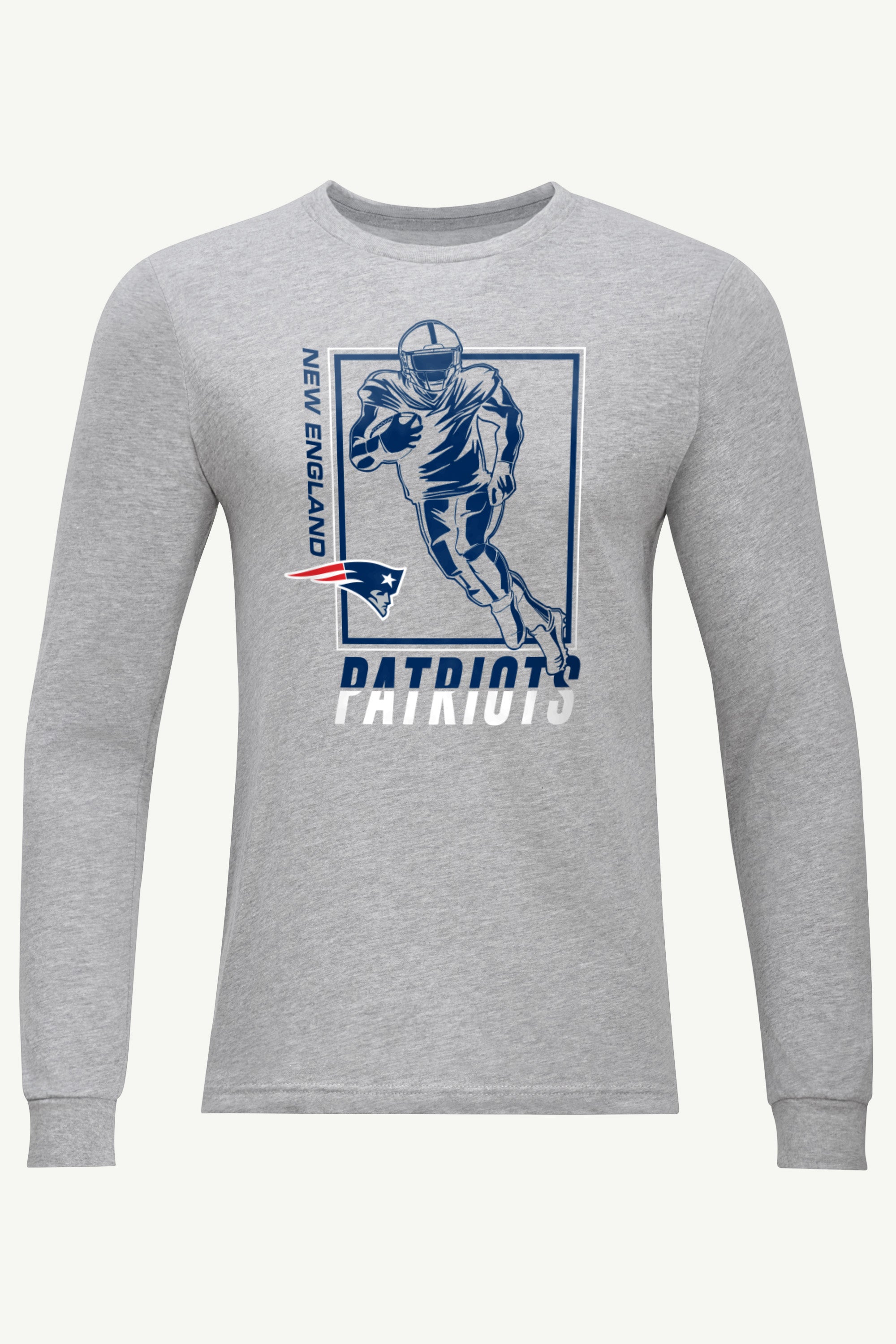 MENS NEW ENGLAND PATRIOTS PLAYER GRID TEAM LONG SLEEVE T SHIRT View 1 MENS NEW ENGLAND PATRIOTS PLAYER GRID TEAM LONG SLEEVE T SHIRT View 1