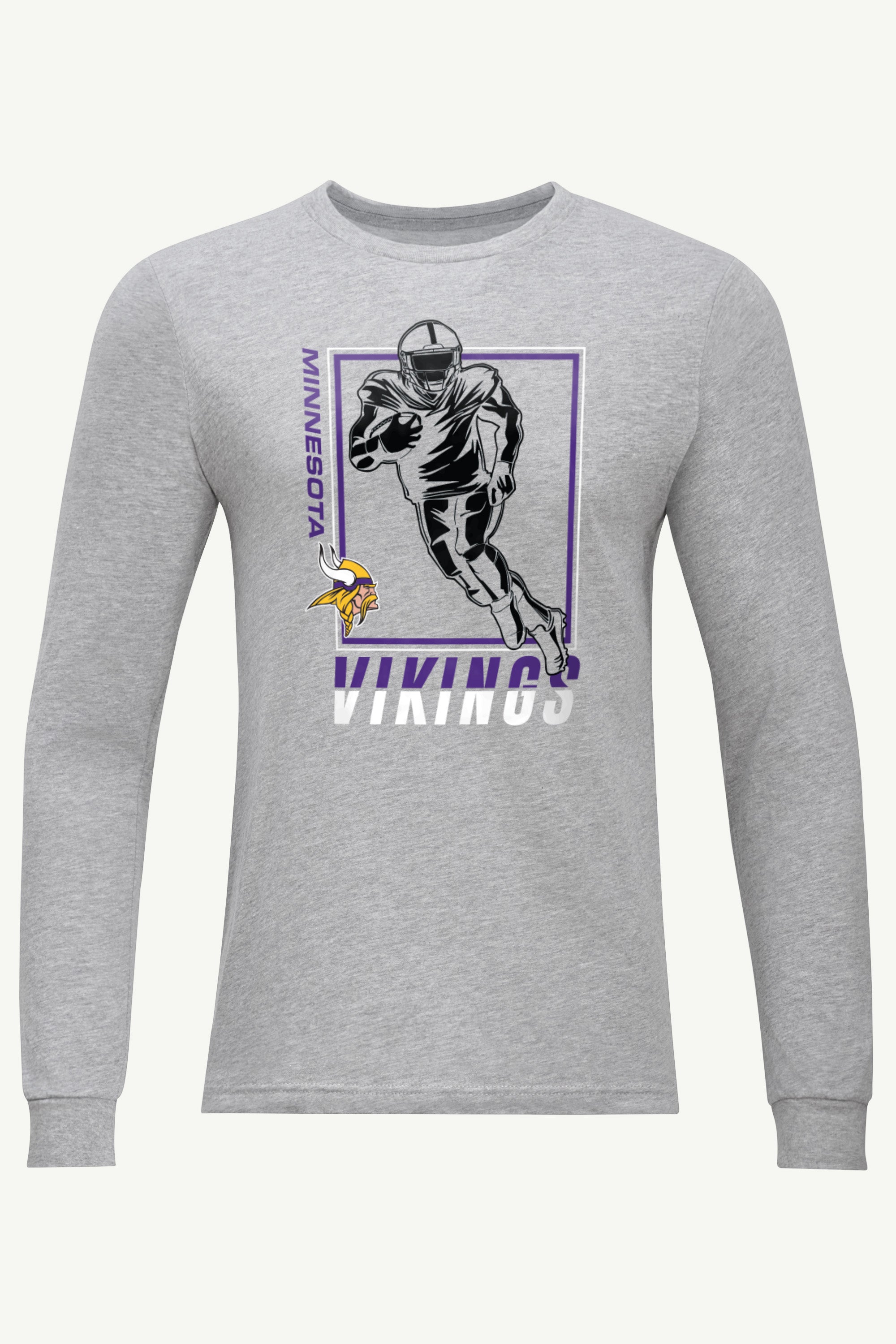 MENS MINNESOTA VIKINGS PLAYER GRID LONG SLEEVE T SHIRT View 1 | Minnesota Vikings MENS MINNESOTA VIKINGS PLAYER GRID LONG SLEEVE T SHIRT View 1 | Minnesota Vikings