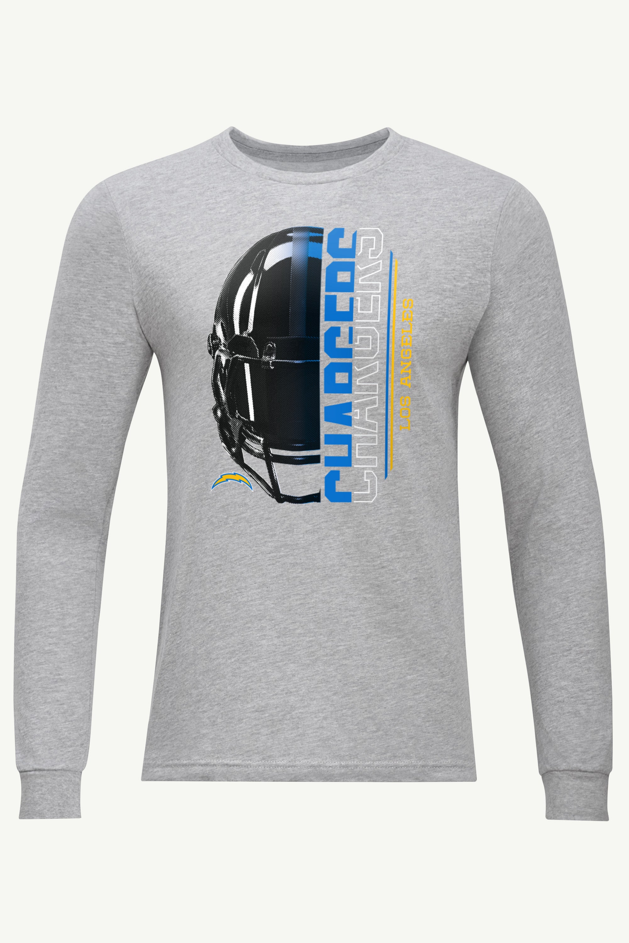 MENS LOS ANGELES CHARGERS HALF HELMET LONG SLEEVE T SHIRT View 1 | Los Angeles Chargers MENS LOS ANGELES CHARGERS HALF HELMET LONG SLEEVE T SHIRT View 1 | Los Angeles Chargers