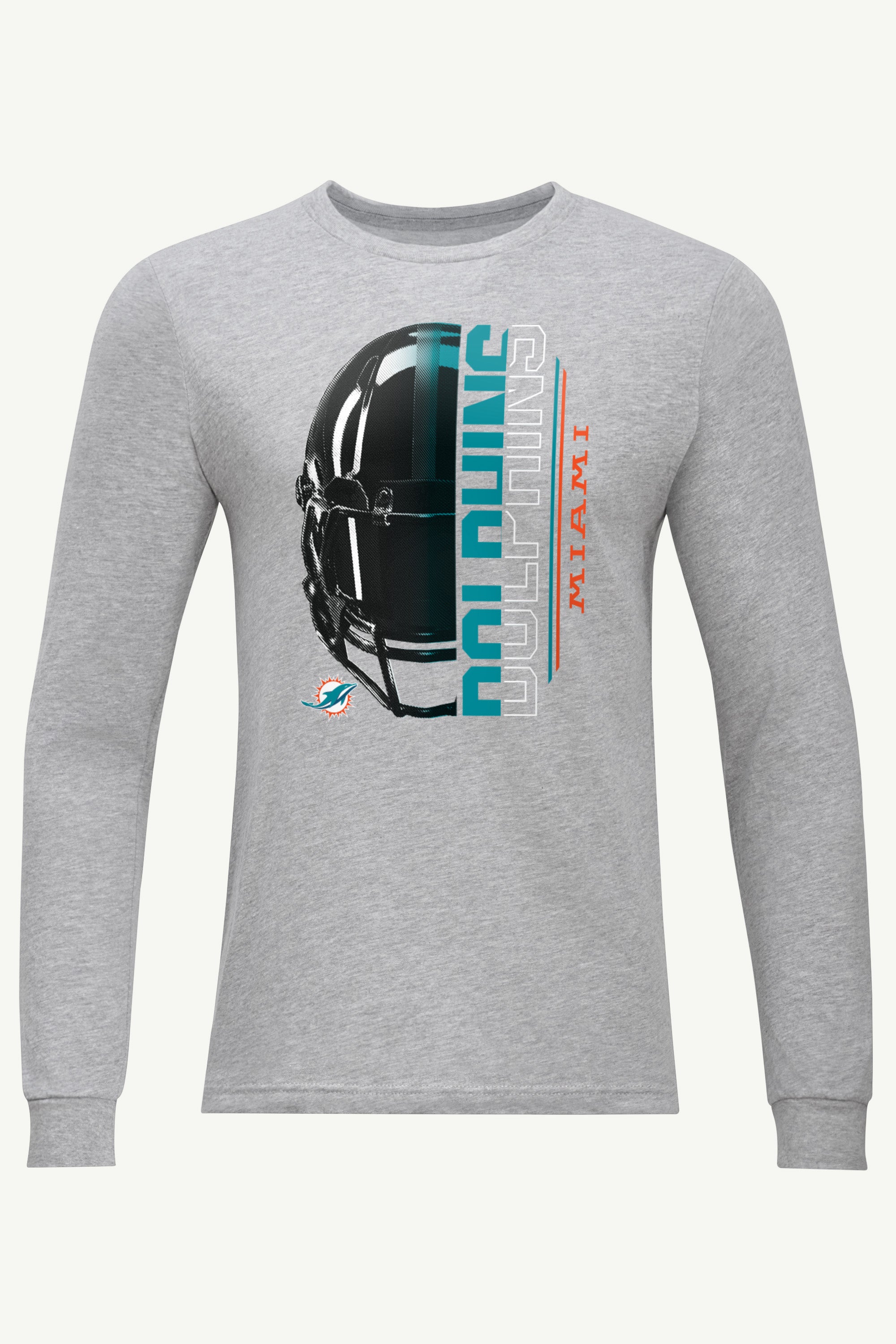 MENS MIAMI DOLPHINS HALF HELMET LONG SLEEVE T SHIRT View 1 | Miami Dolphins MENS MIAMI DOLPHINS HALF HELMET LONG SLEEVE T SHIRT View 1 | Miami Dolphins