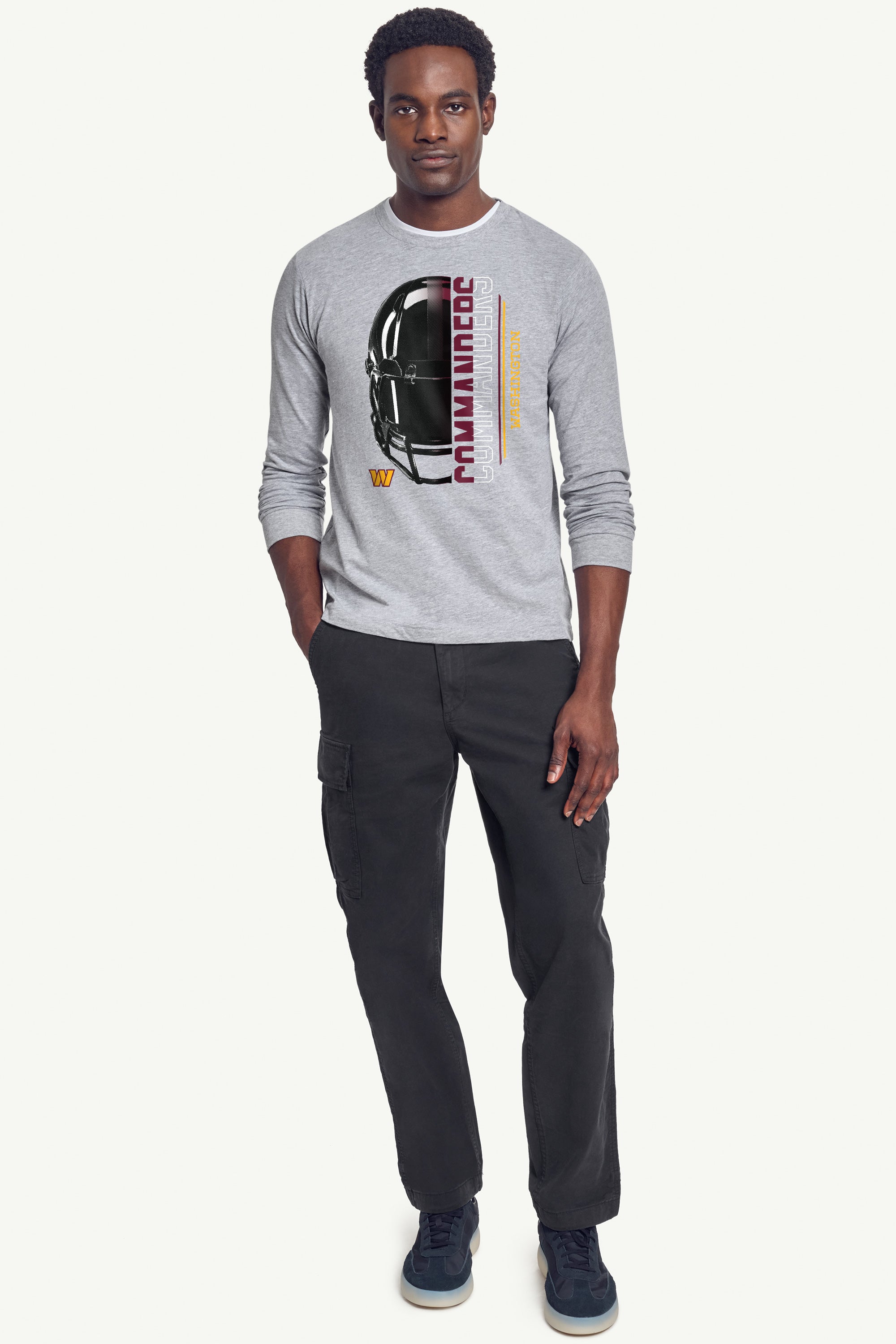 MENS WASHINGTON COMMANDERS HALF HELMET LONG SLEEVE T SHIRT View 3 | Washington Commanders MENS WASHINGTON COMMANDERS HALF HELMET LONG SLEEVE T SHIRT View 3 | Washington Commanders
