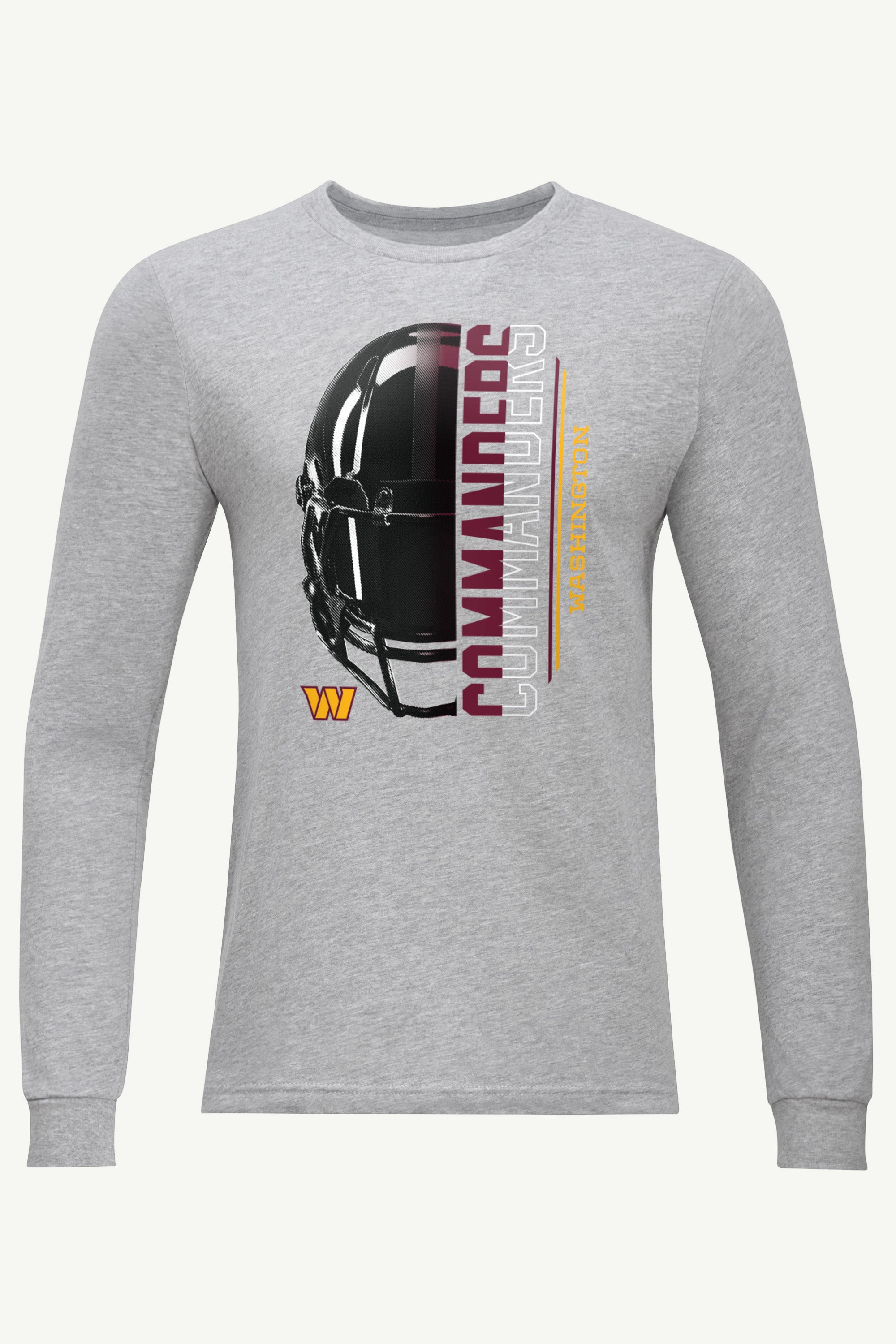 MENS WASHINGTON COMMANDERS HALF HELMET LONG SLEEVE T SHIRT View 1 | Washington Commanders MENS WASHINGTON COMMANDERS HALF HELMET LONG SLEEVE T SHIRT View 1 | Washington Commanders