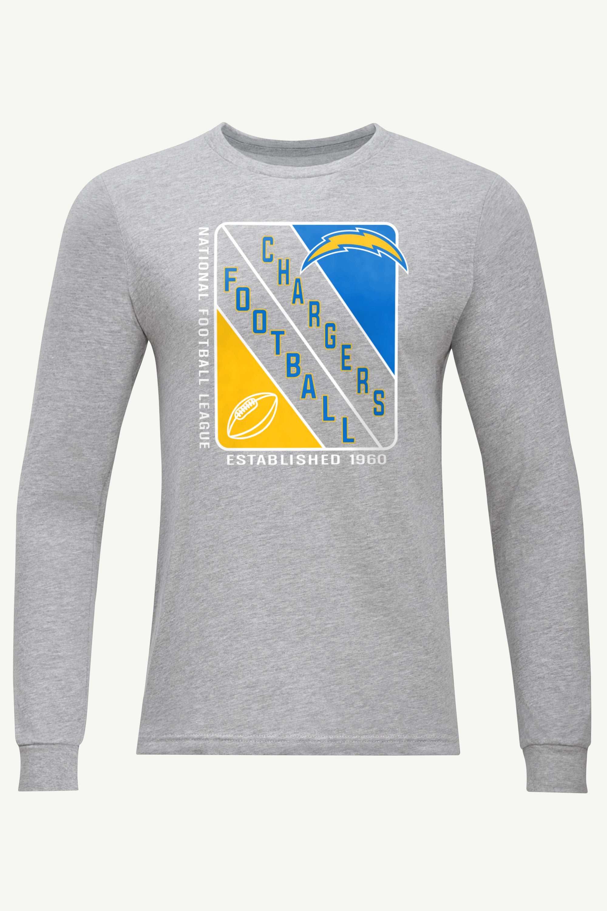 MENS LOS ANGELES CHARGERS SHIELD LOGO LONG SLEEVE T SHIRT View 1 | Los Angeles Chargers MENS LOS ANGELES CHARGERS SHIELD LOGO LONG SLEEVE T SHIRT View 1 | Los Angeles Chargers