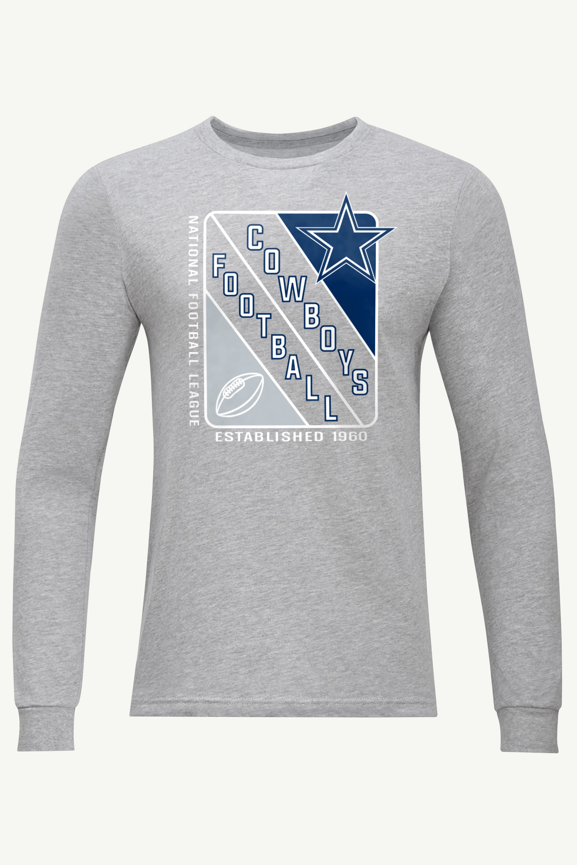 MENS DALLAS COWBOYS SHIELD LOGO LONG SLEEVE T SHIRT View 1 MENS DALLAS COWBOYS SHIELD LOGO LONG SLEEVE T SHIRT View 1