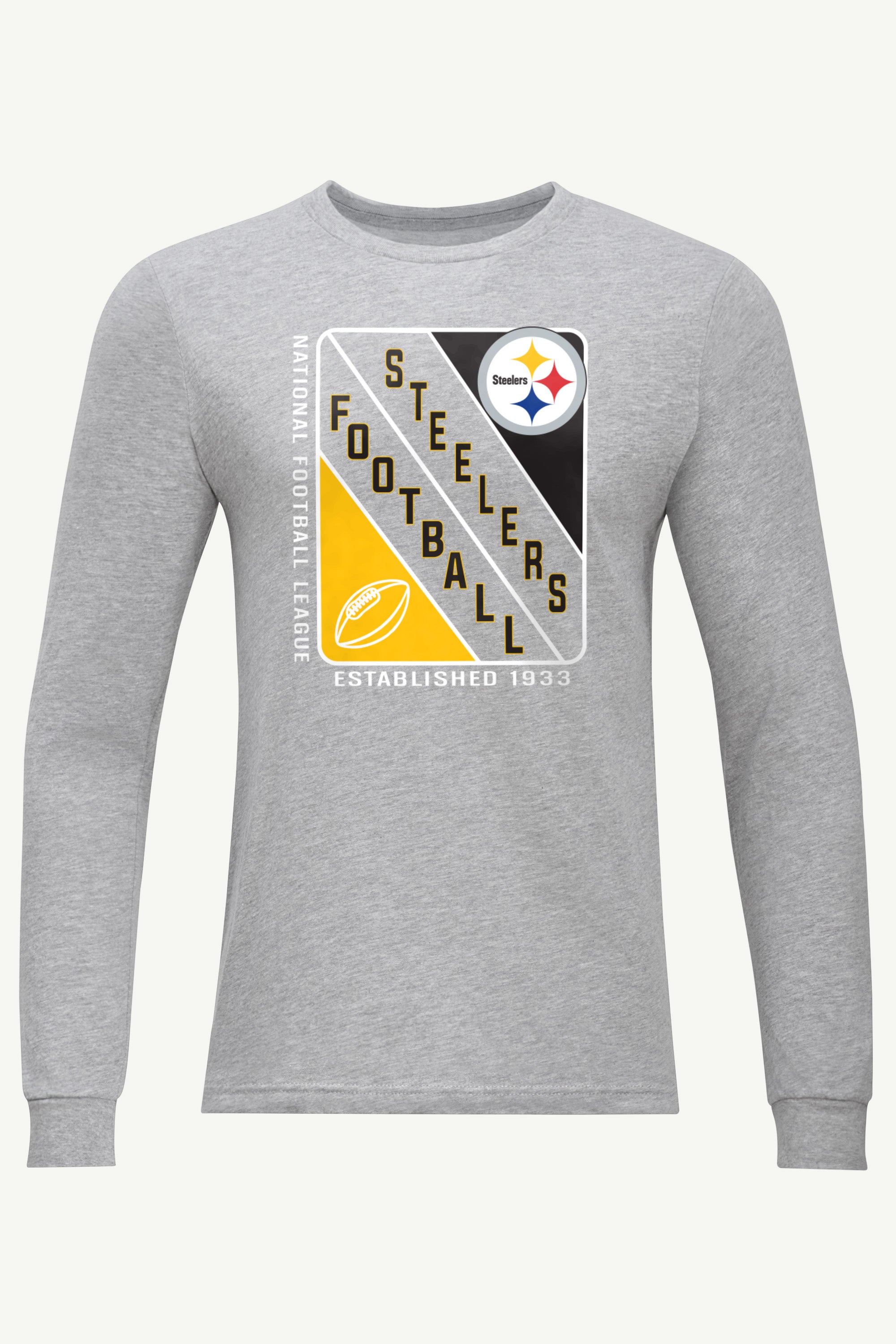 MENS PITTSBURGH STEELERS SHIELD LOGO LONG SLEEVE T SHIRT View 1 | NFL MENS PITTSBURGH STEELERS SHIELD LOGO LONG SLEEVE T SHIRT View 1 | NFL