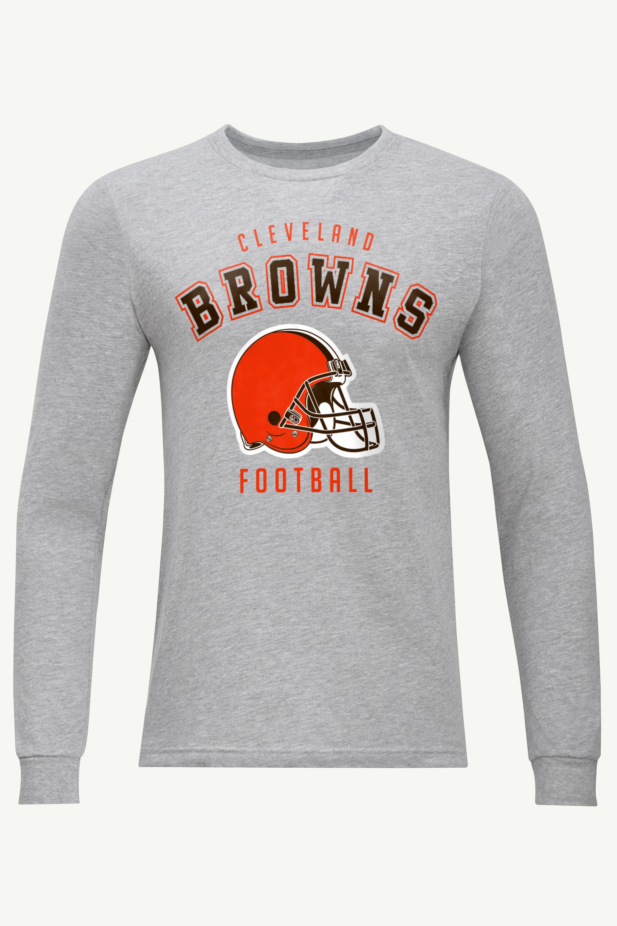 MENS CLEVELAND BROWNS LONG SLEEVE T SHIRT View 1 MENS CLEVELAND BROWNS LONG SLEEVE T SHIRT View 1