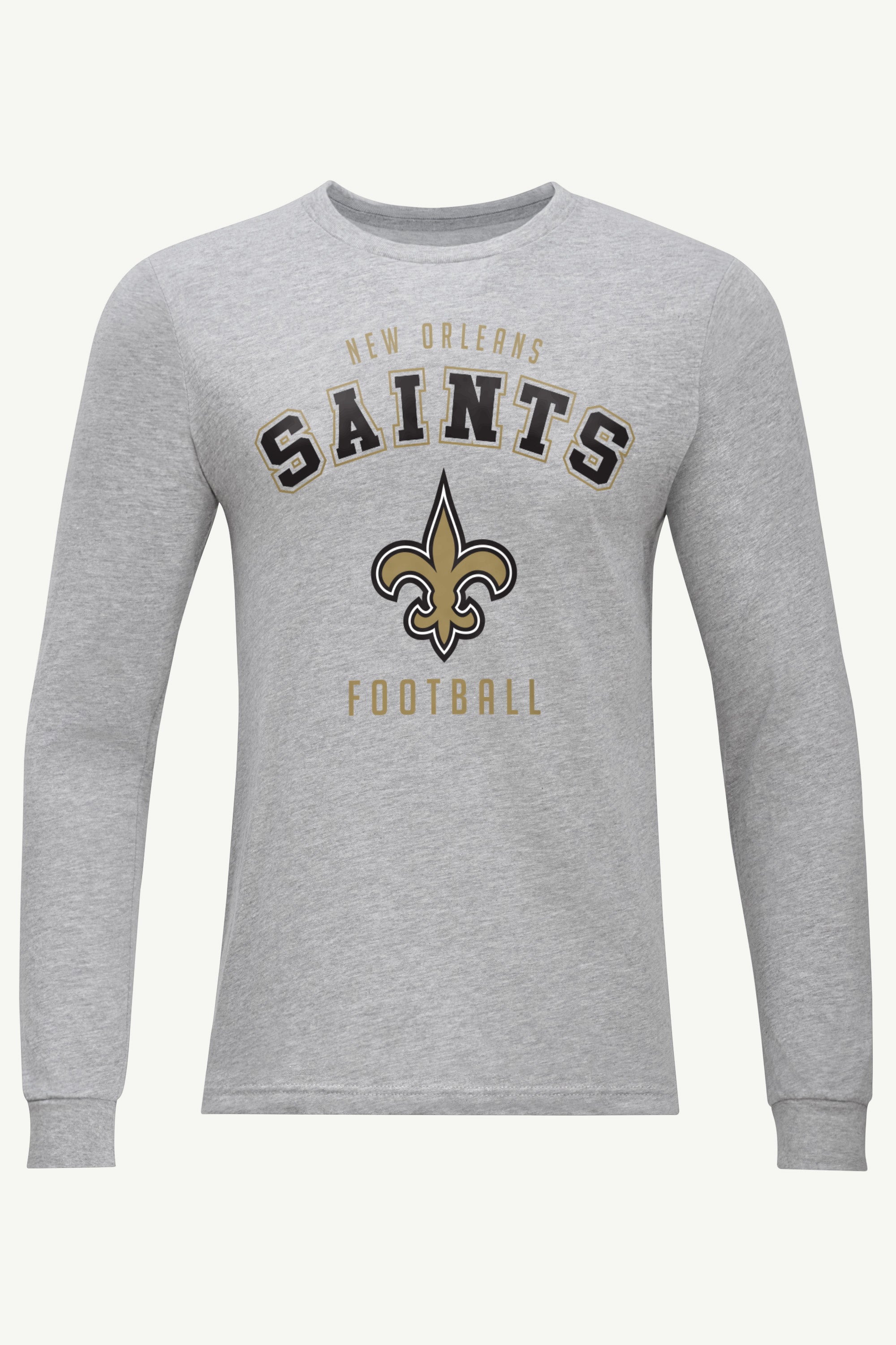 MENS NEW ORLEANS SAINTS LONG SLEEVE T SHIRT View 1 MENS NEW ORLEANS SAINTS LONG SLEEVE T SHIRT View 1