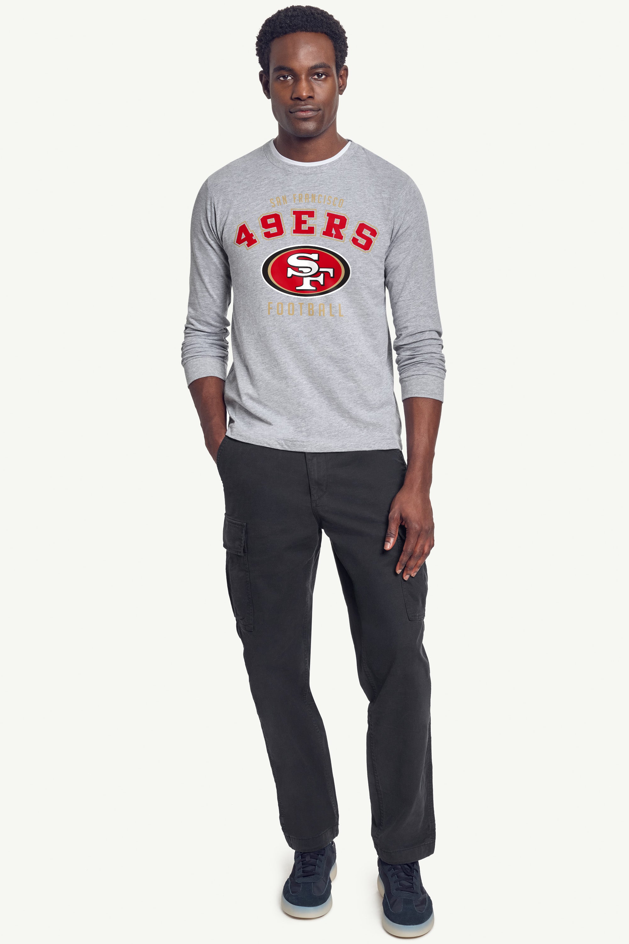 MENS SAN FRANCISCO 49ERs LONG SLEEVE T SHIRT View 3 MENS SAN FRANCISCO 49ERs LONG SLEEVE T SHIRT View 3