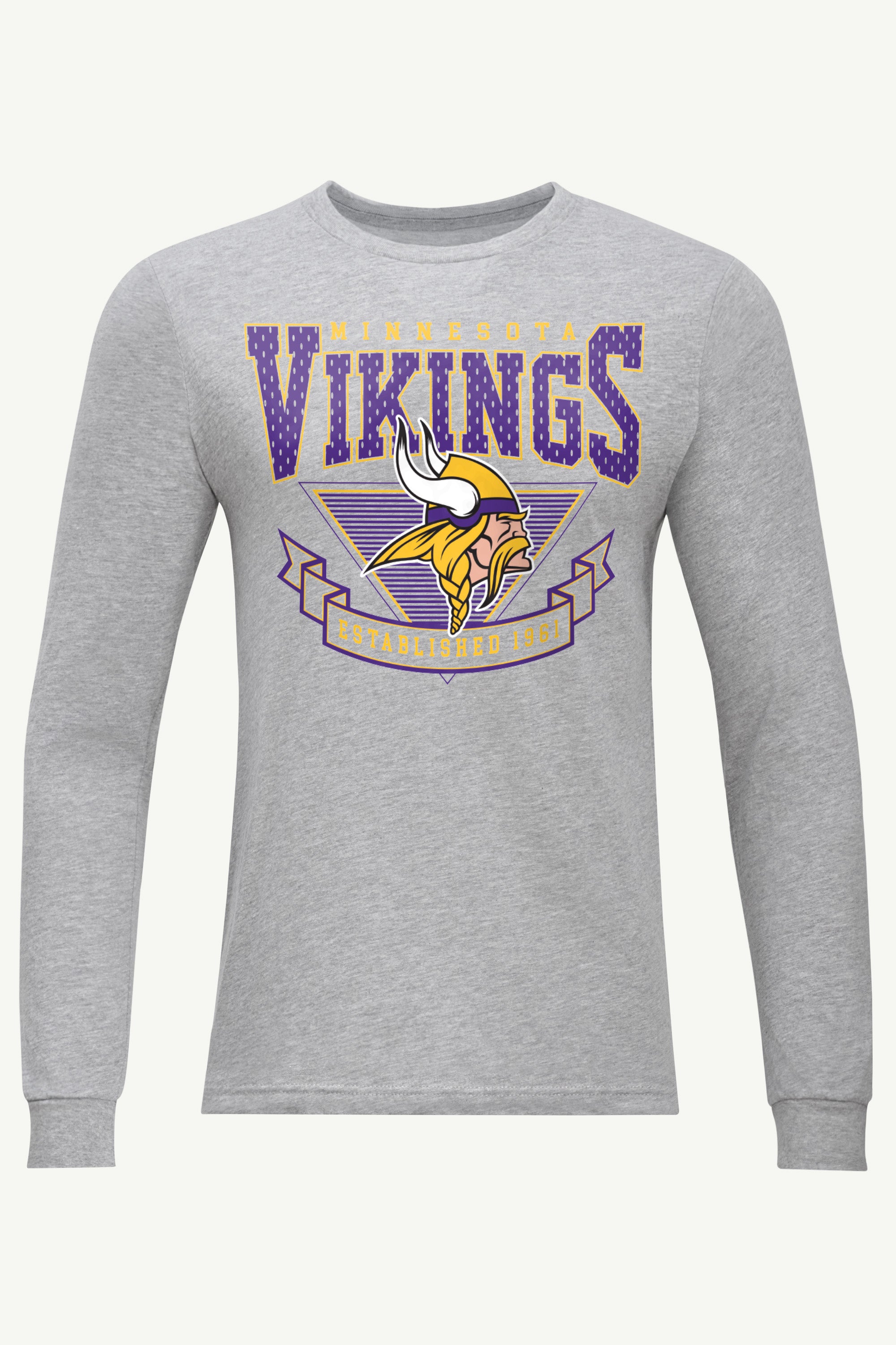 MENS MINNESOTA VIKINGS 80's INSPIRED LONG SLEEVE T SHIRT View 1 | Minnesota Vikings MENS MINNESOTA VIKINGS 80's INSPIRED LONG SLEEVE T SHIRT View 1 | Minnesota Vikings