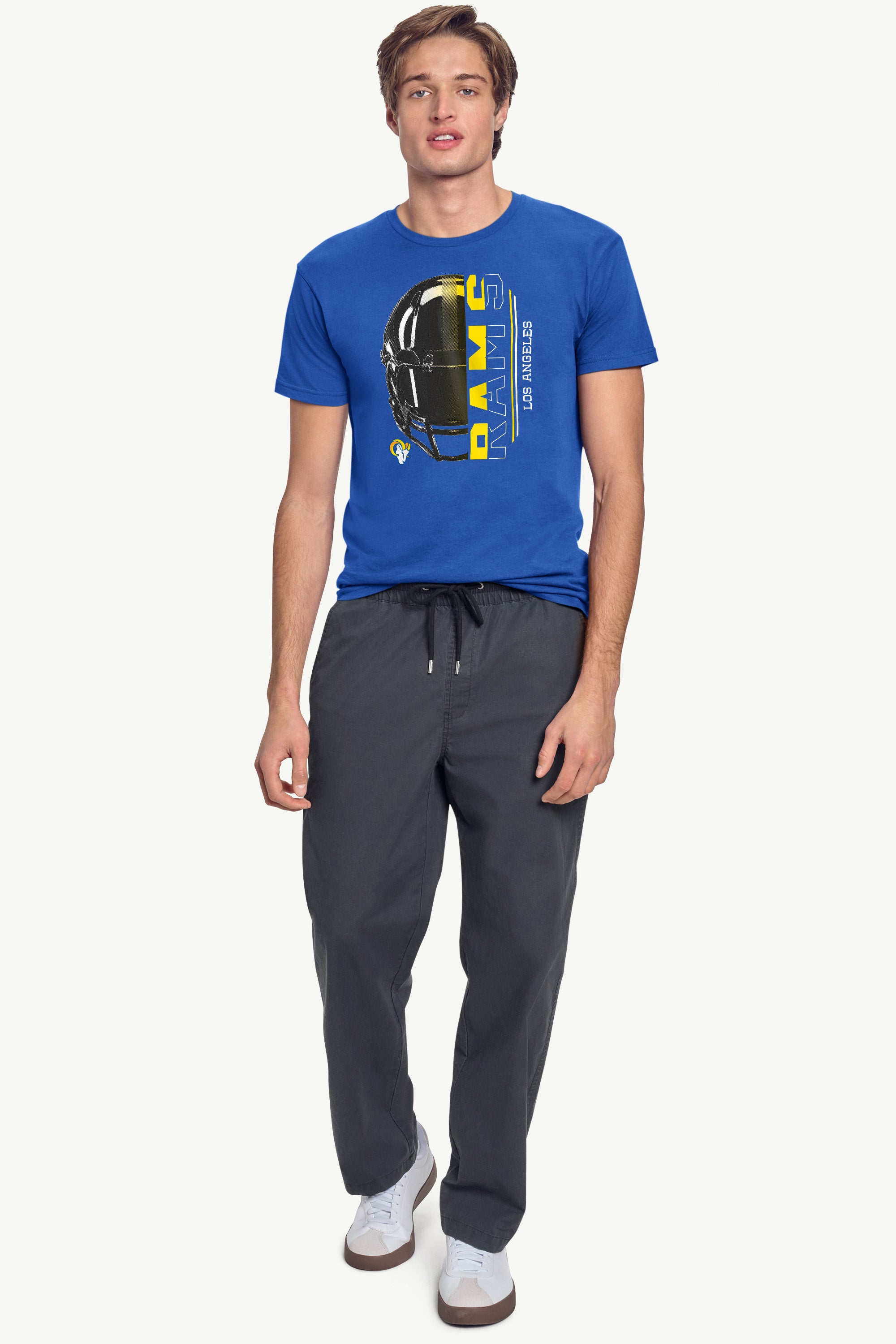 MENS LOS ANGELES RAMS HALF HELMET T SHIRT View 3 MENS LOS ANGELES RAMS HALF HELMET T SHIRT View 3