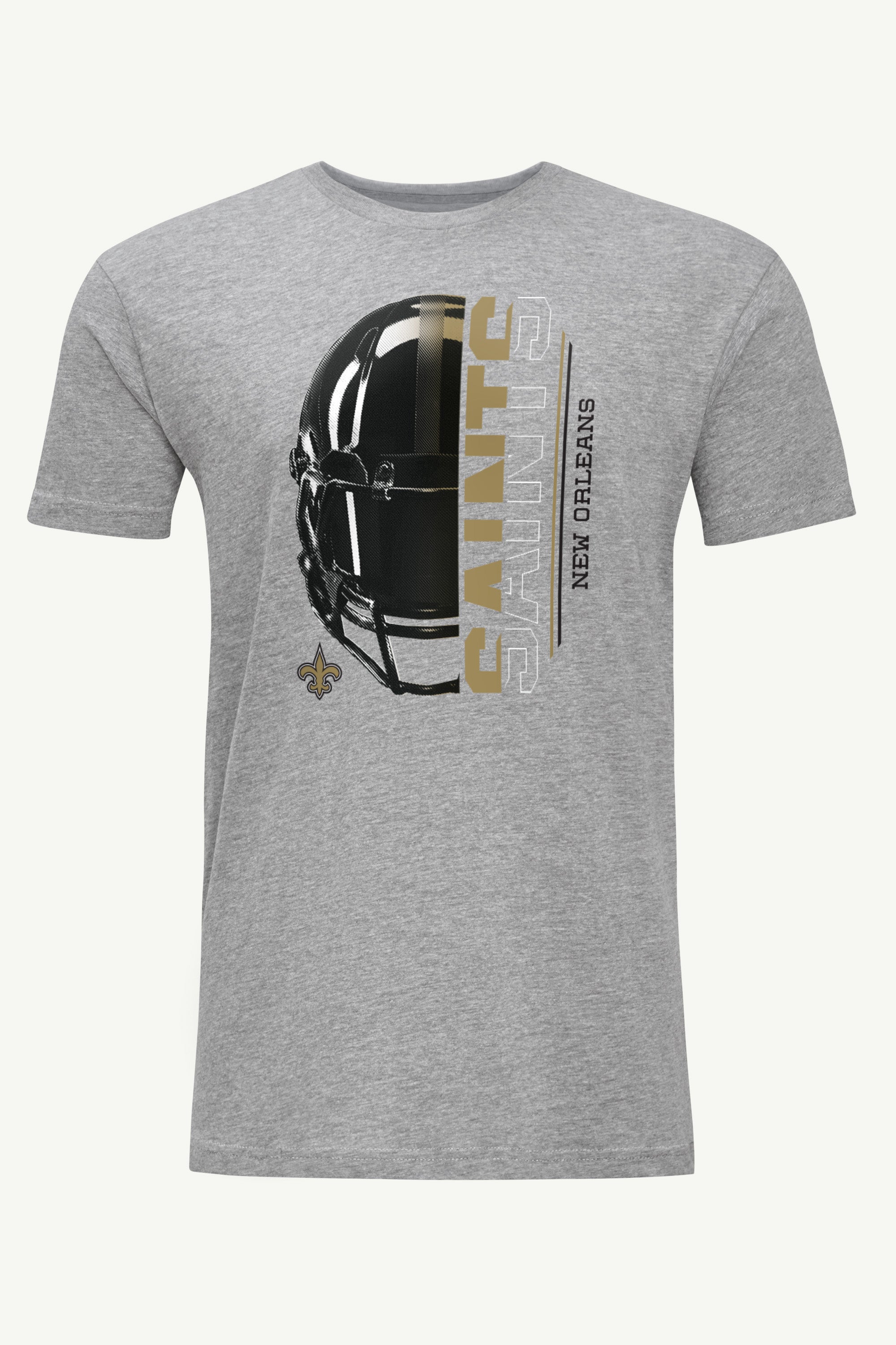 MENS NEW ORLEANS SAINTS HALF HELMET T SHIRT View 1 | NFL MENS NEW ORLEANS SAINTS HALF HELMET T SHIRT View 1 | NFL