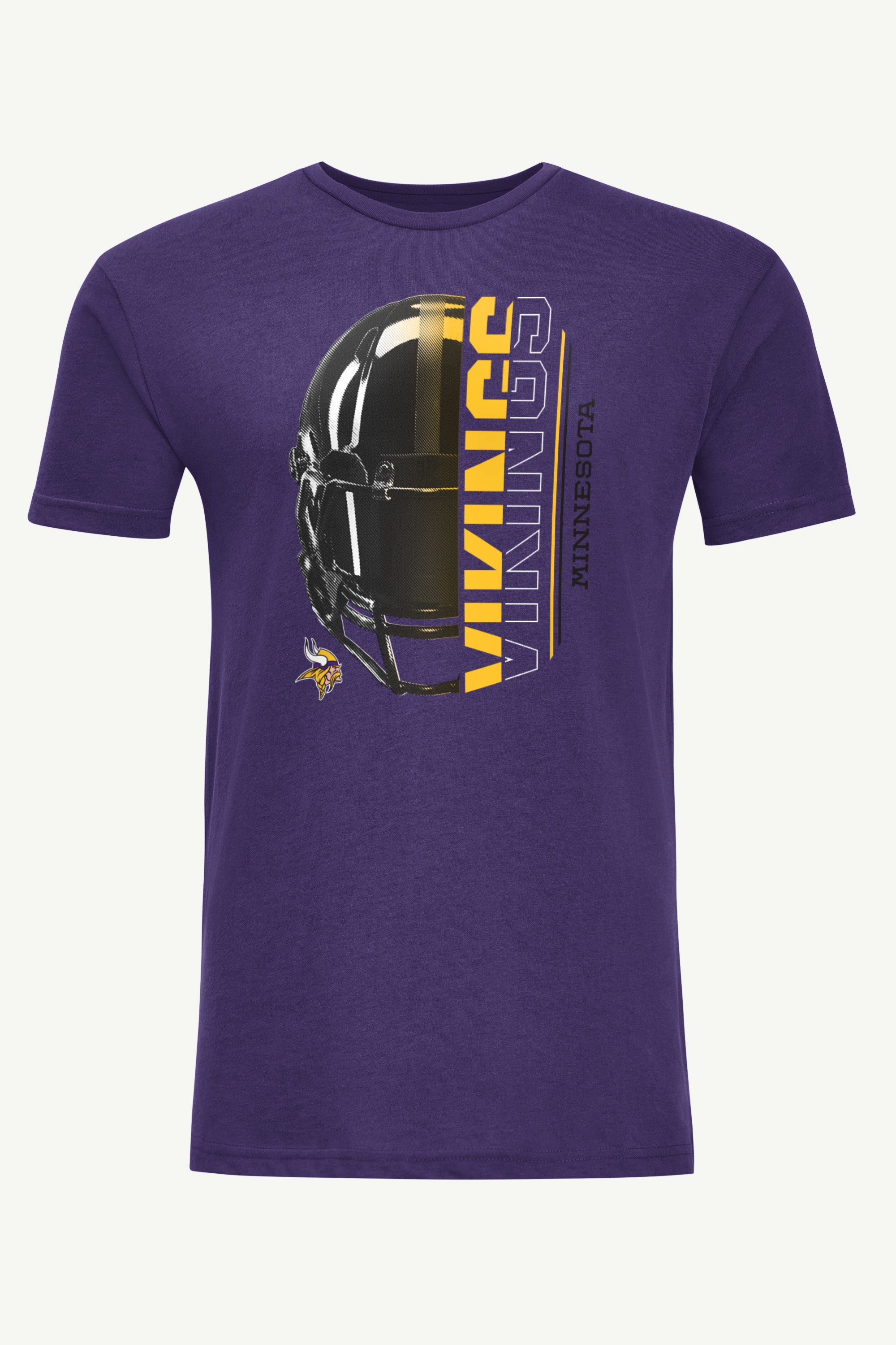MENS MINNESOTA VIKINGS HALF HELMET T SHIRT View 1 MENS MINNESOTA VIKINGS HALF HELMET T SHIRT View 1