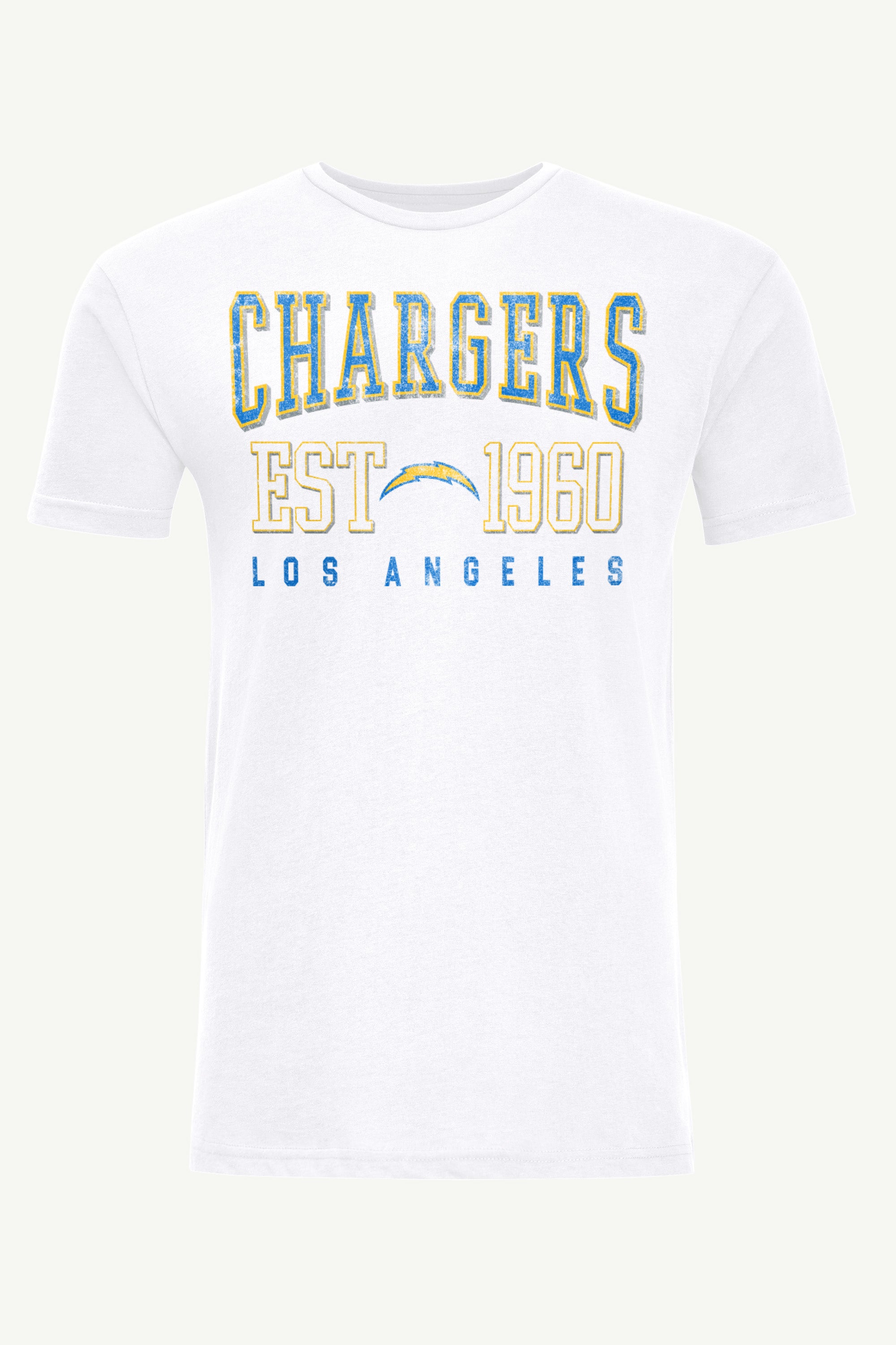 MENS LOS ANGELES CHARGERS RETRO T SHIRT View 1 MENS LOS ANGELES CHARGERS RETRO T SHIRT View 1