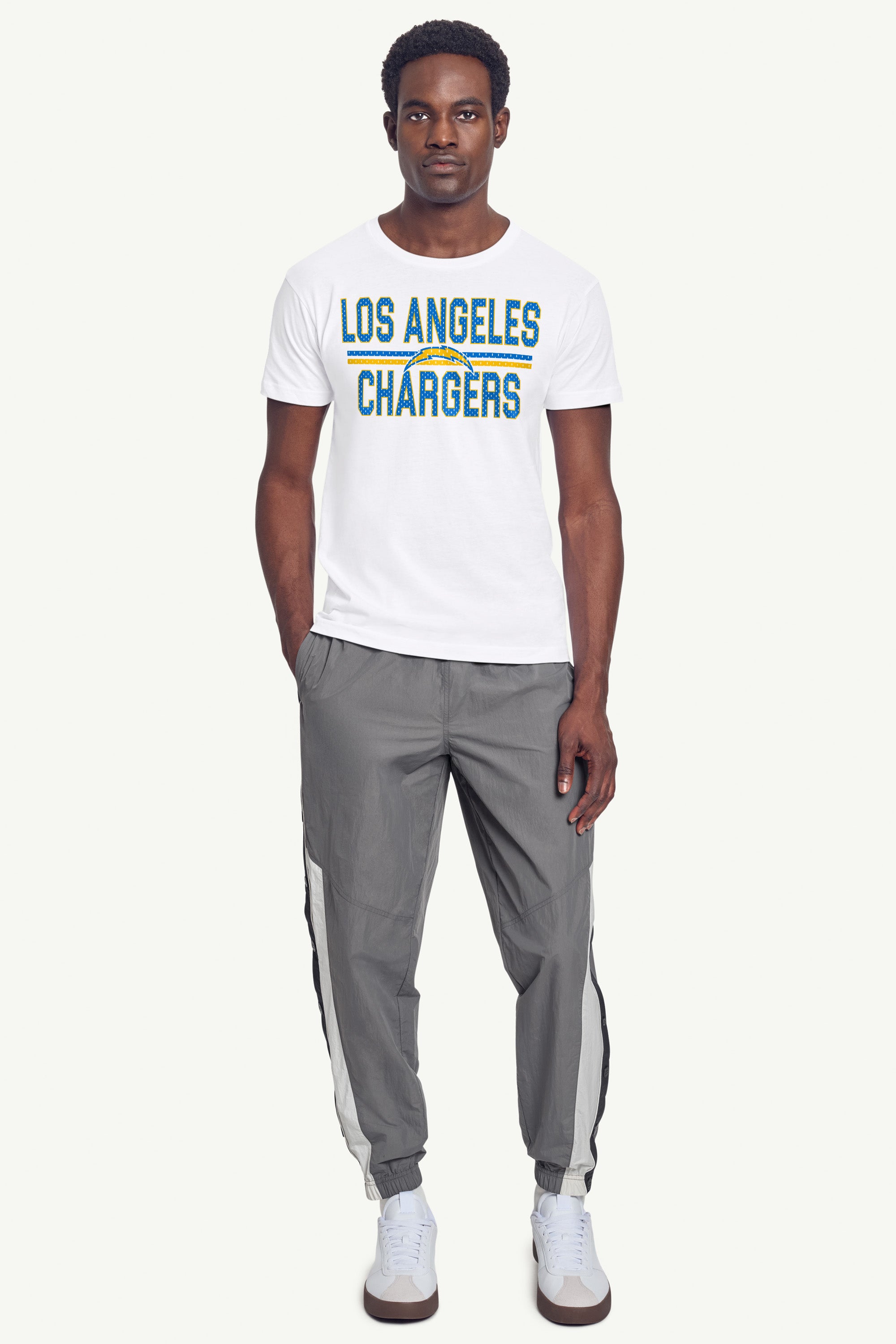 MENS LOS ANGELES CHARGERS MESH LOOK T SHIRT View 3 MENS LOS ANGELES CHARGERS MESH LOOK T SHIRT View 3