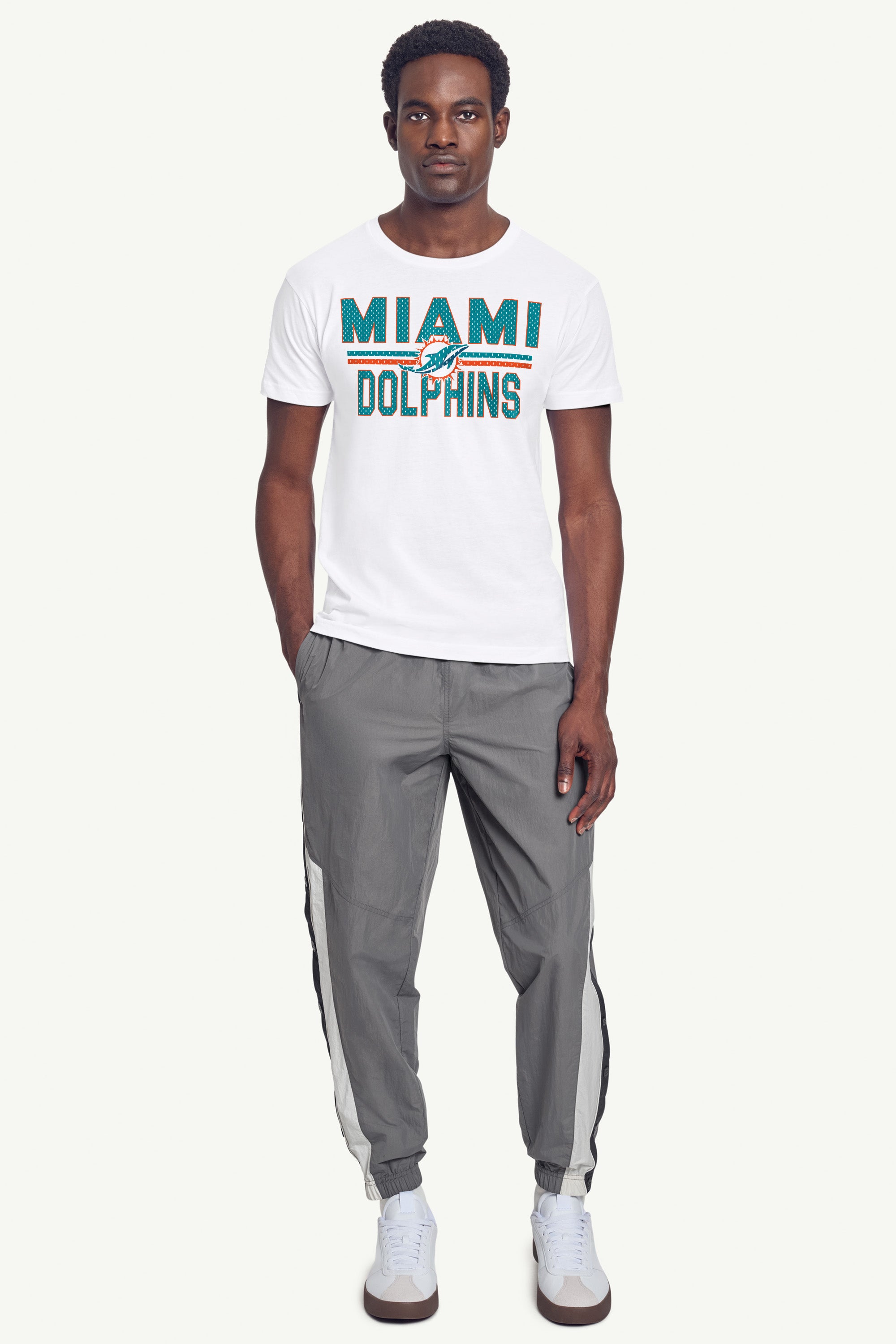 MENS MIAMI DOLPHINS MESH LOOK T SHIRT View 3 MENS MIAMI DOLPHINS MESH LOOK T SHIRT View 3